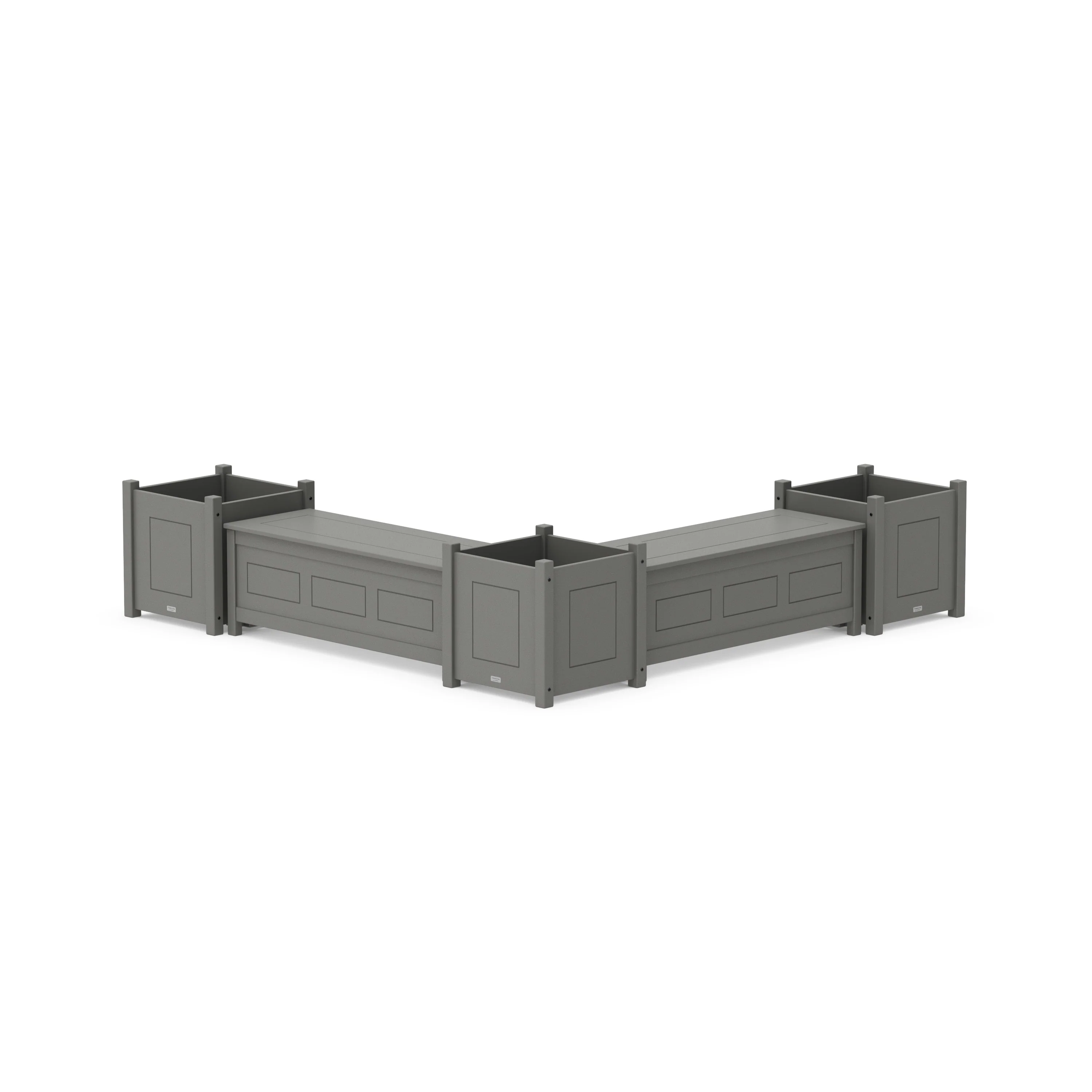 48" Country Living L- Shaped Planter Storage Bench Corner Set- Large