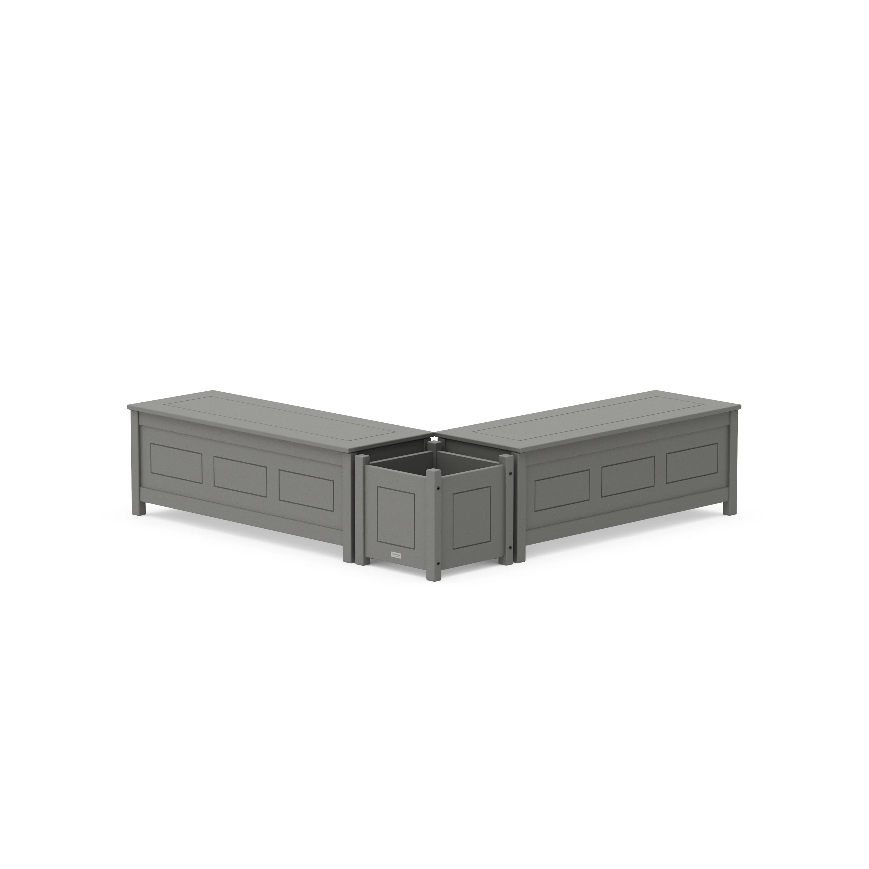48" Country Living L- Shaped Planter Storage Bench Set
