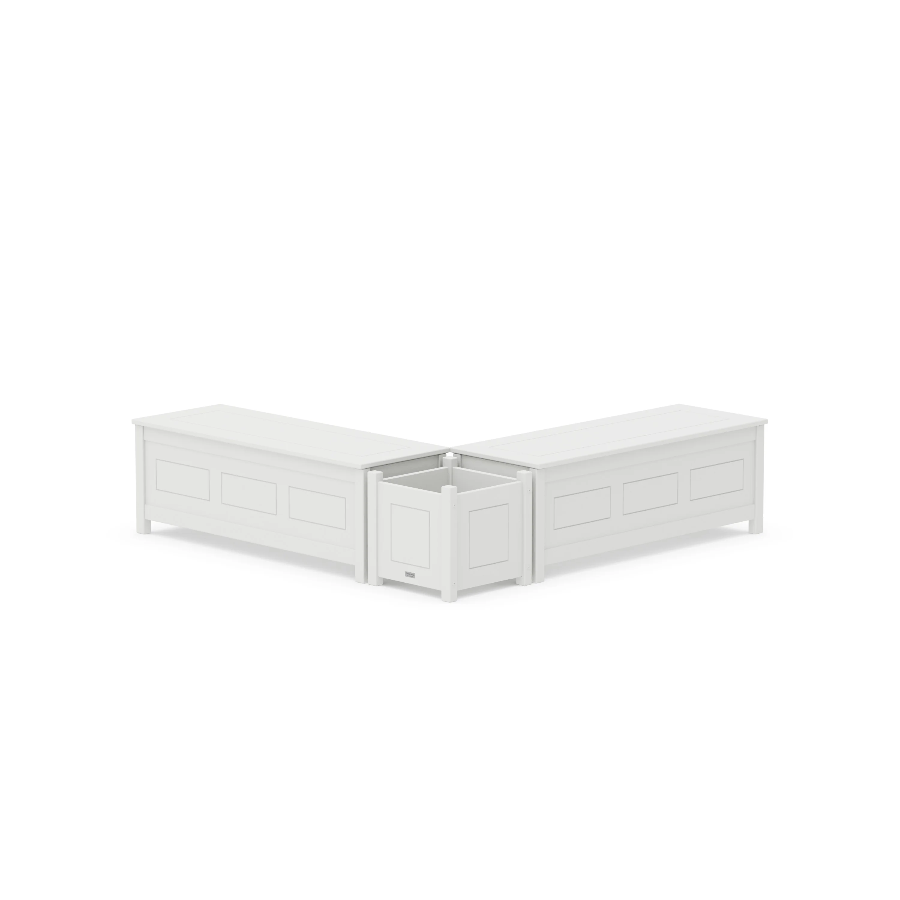 48" Country Living L- Shaped Planter Storage Bench Set - Image 3