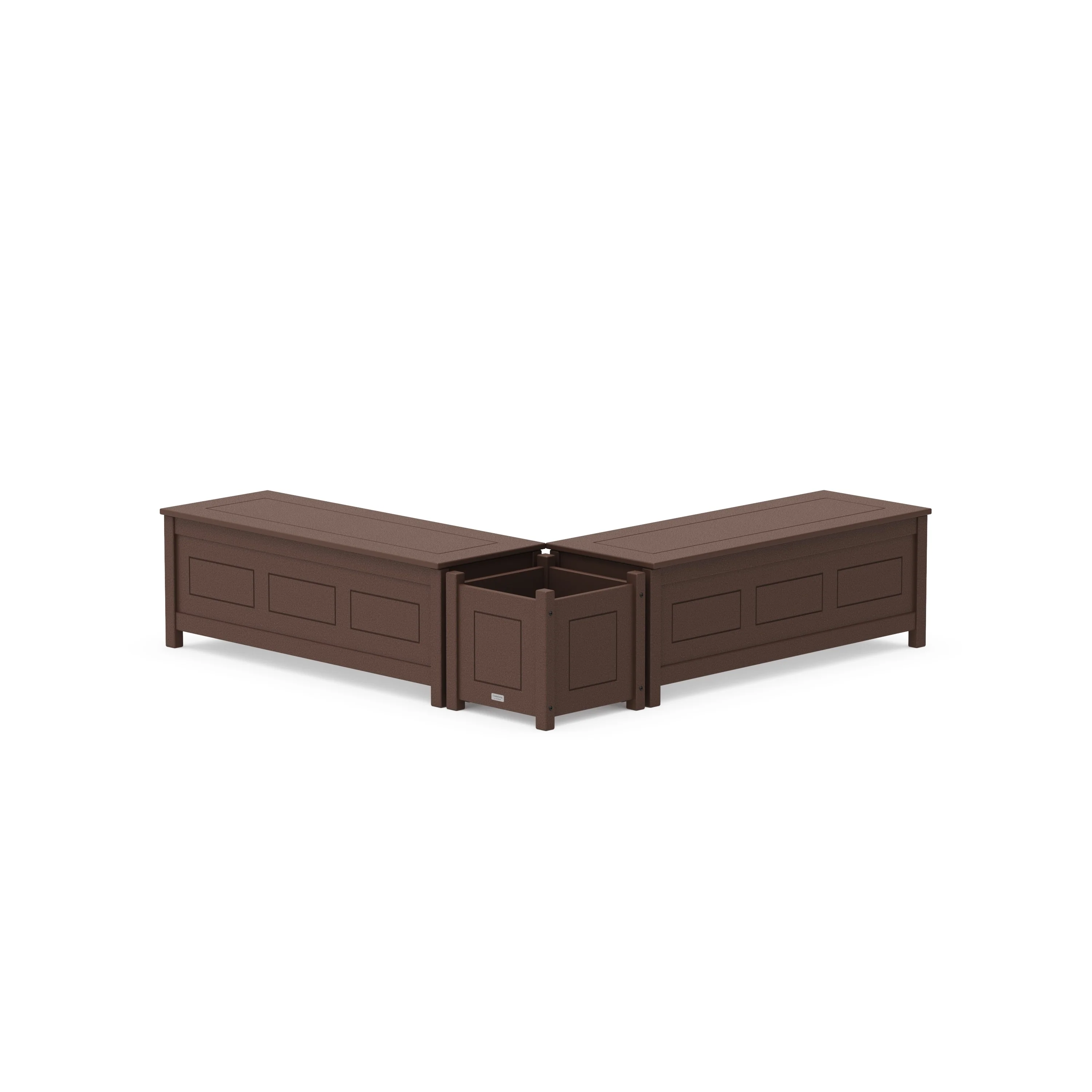 48" Country Living L- Shaped Planter Storage Bench Set - Image 4