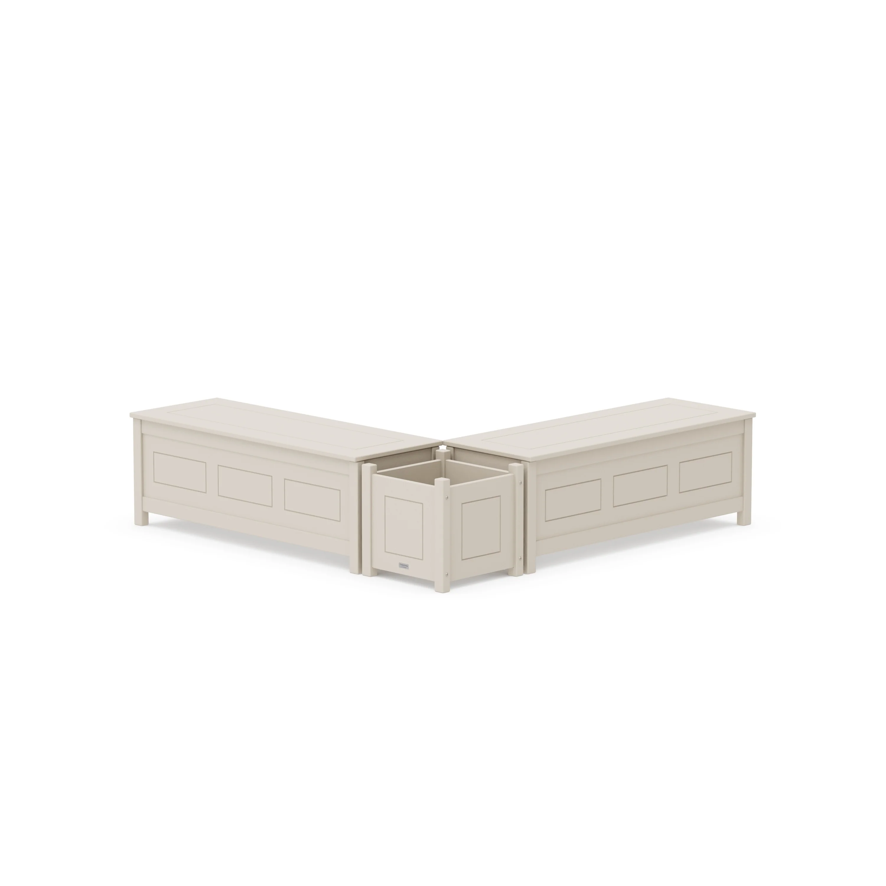 48" Country Living L- Shaped Planter Storage Bench Set - Image 6