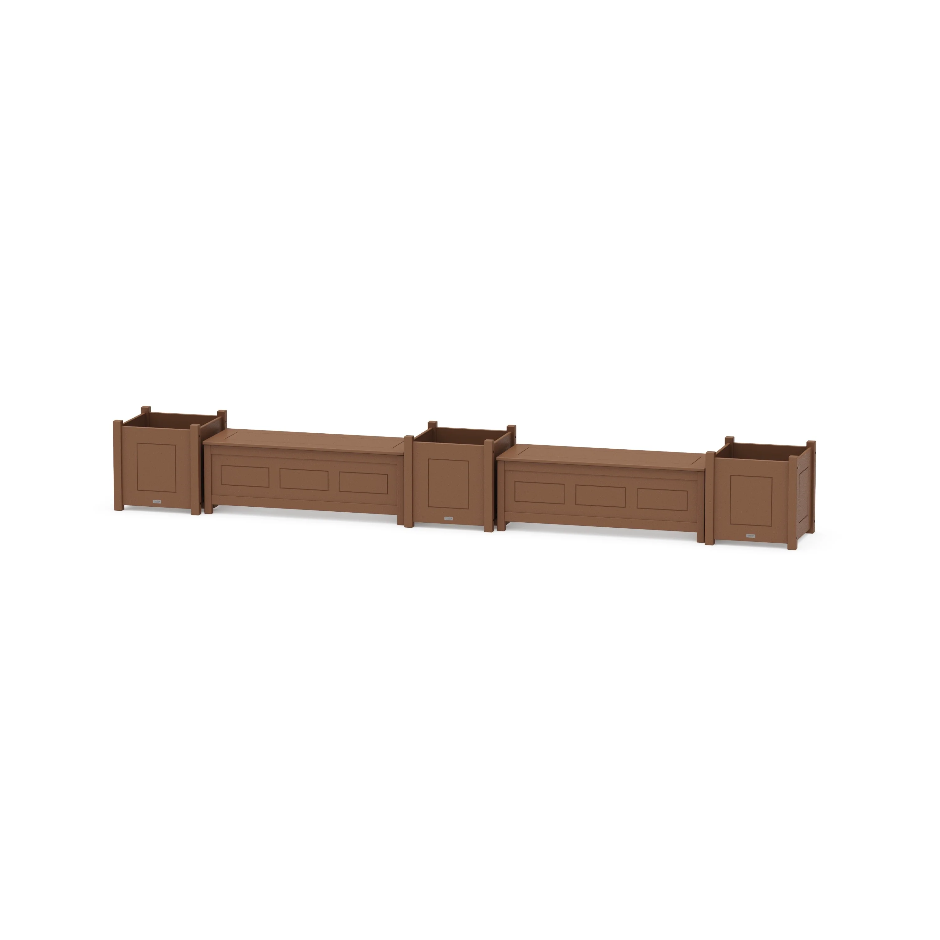 48" Country Living Straight Double Planter Storage Bench Set- Large - Image 4