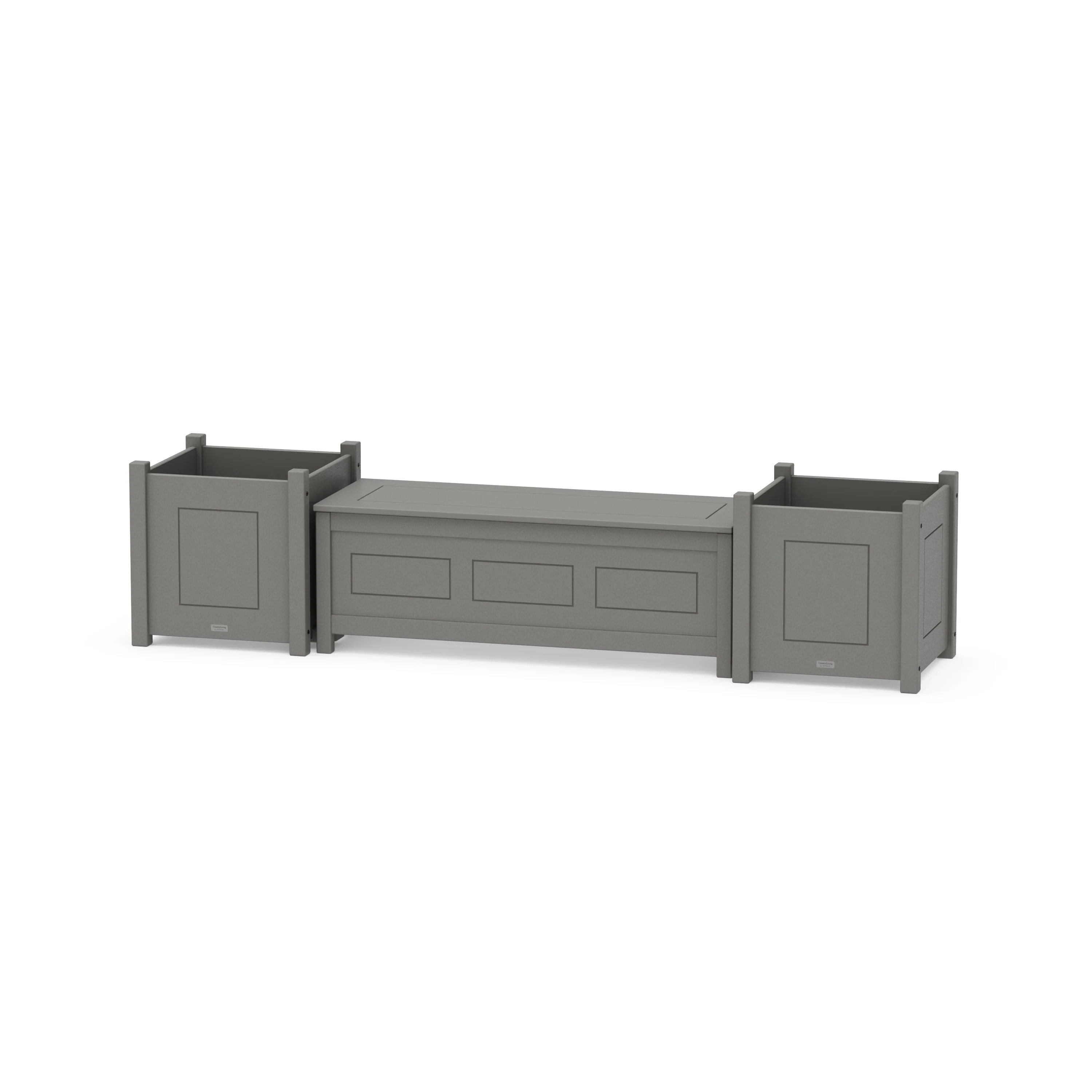 48" Country Living Straight Planter Storage Bench Set- Large