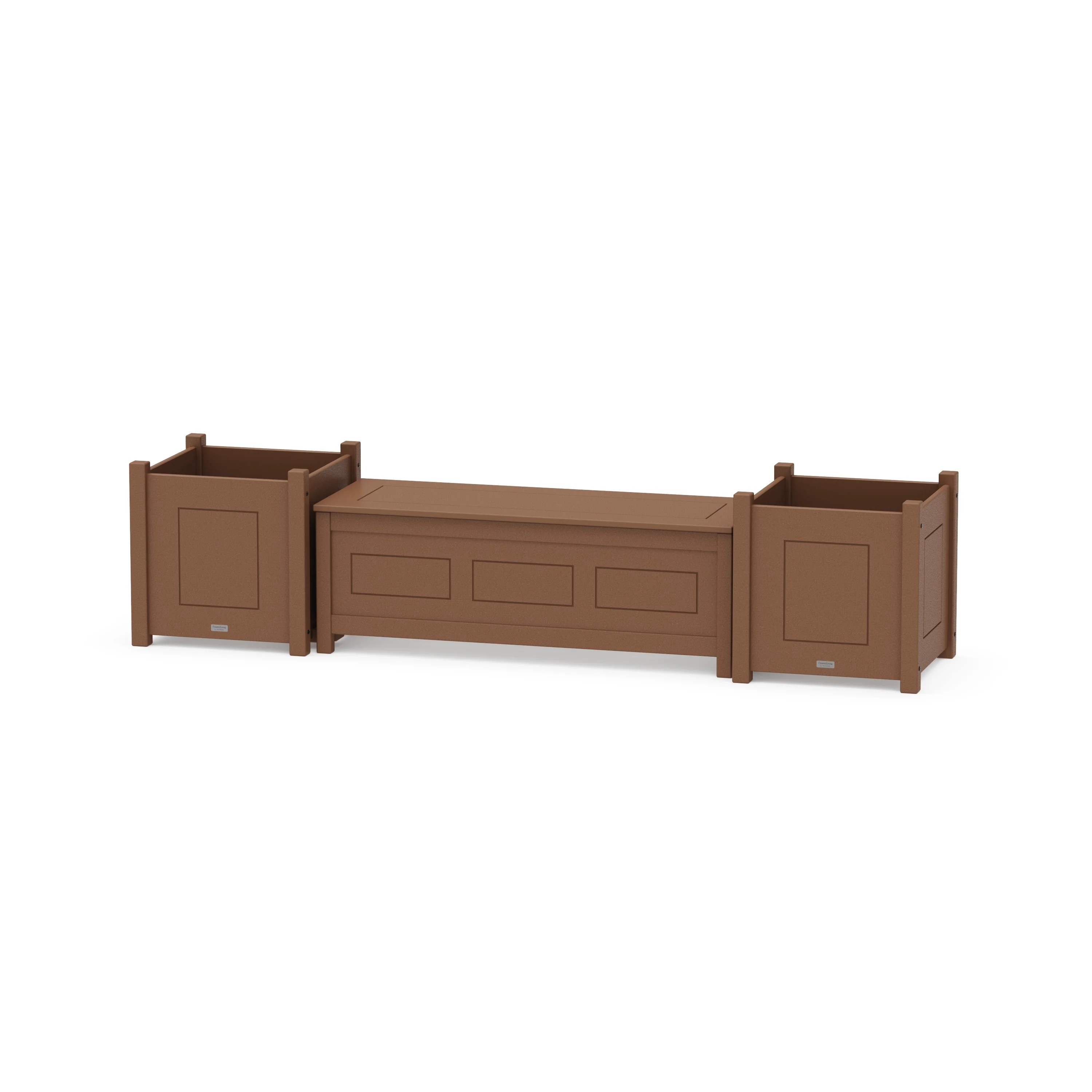 48" Country Living Straight Planter Storage Bench Set- Large - Image 4