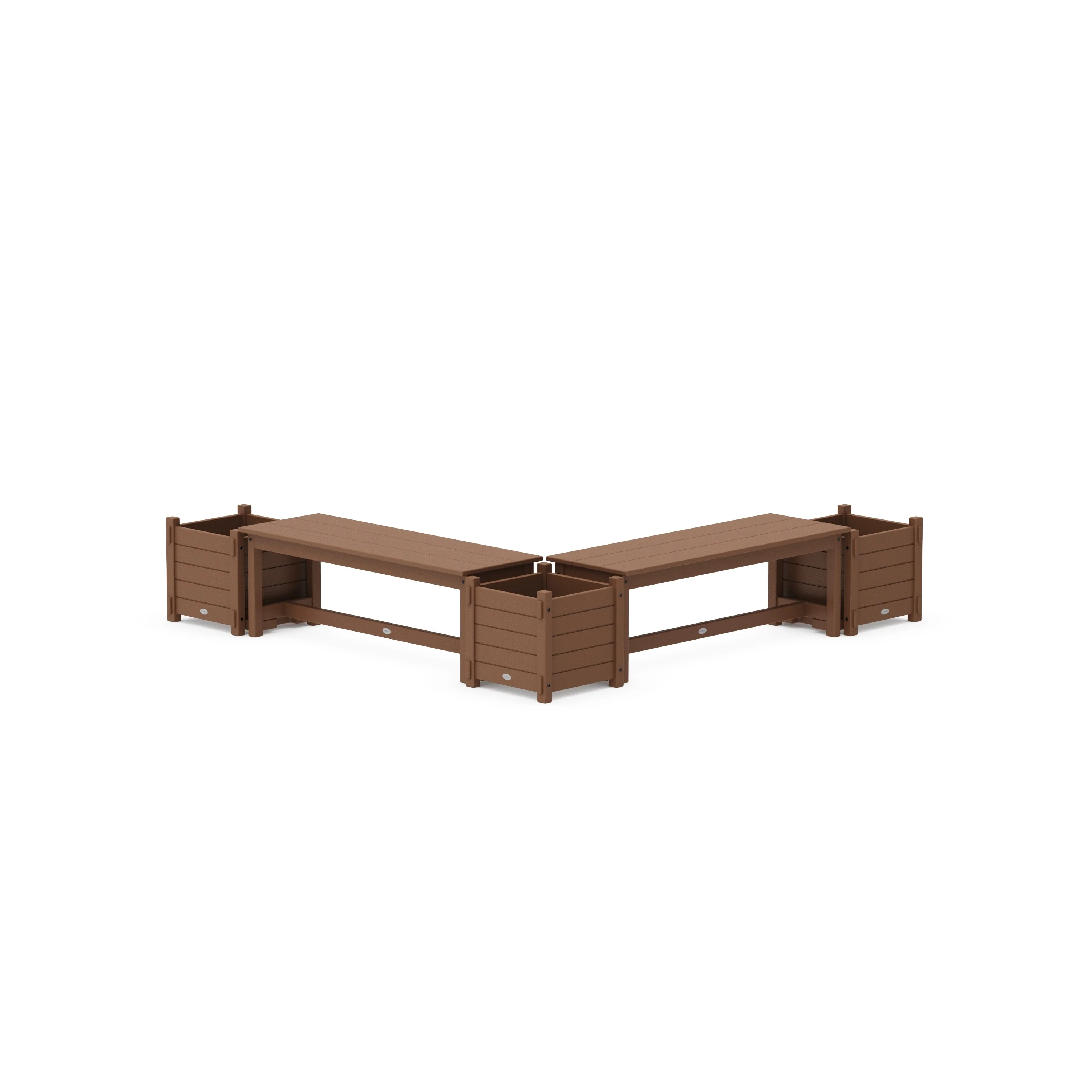 48" Nautical L- Shaped Planter Bench Corner Set - Image 4