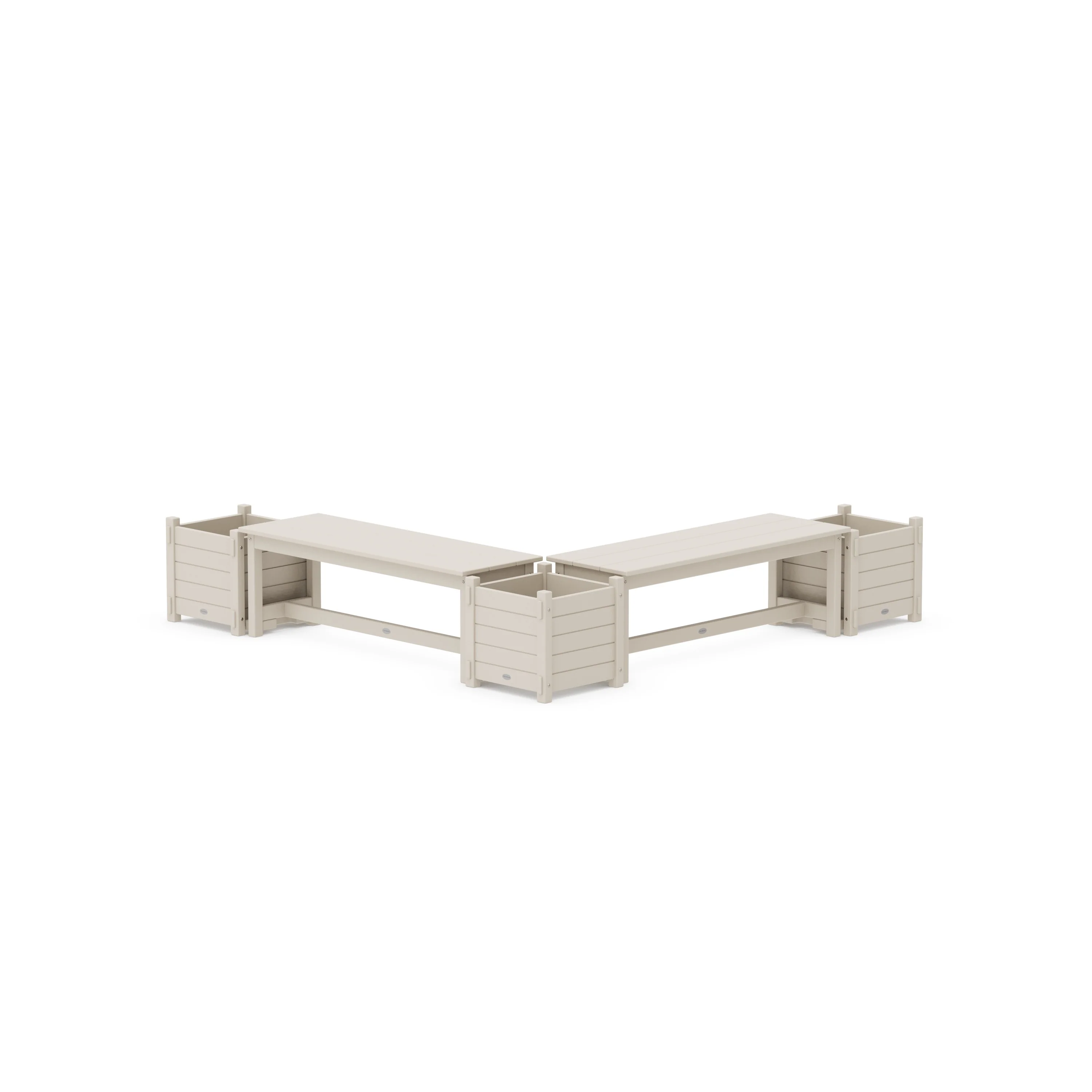 48" Nautical L- Shaped Planter Bench Corner Set - Image 5