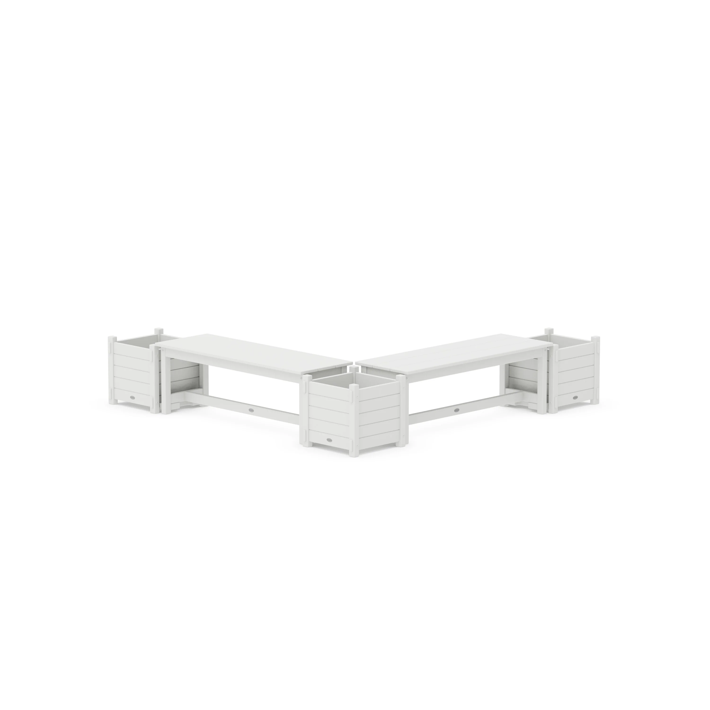 48" Nautical L- Shaped Planter Bench Corner Set - Image 9
