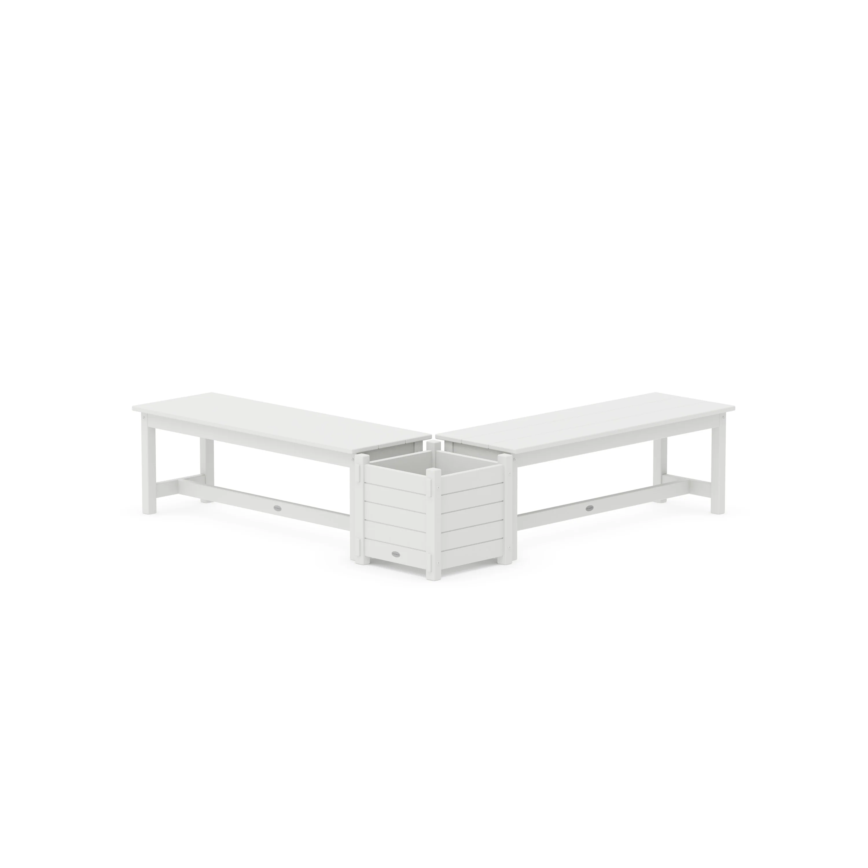 48" Nautical L- Shaped Planter Bench Set - Image 2