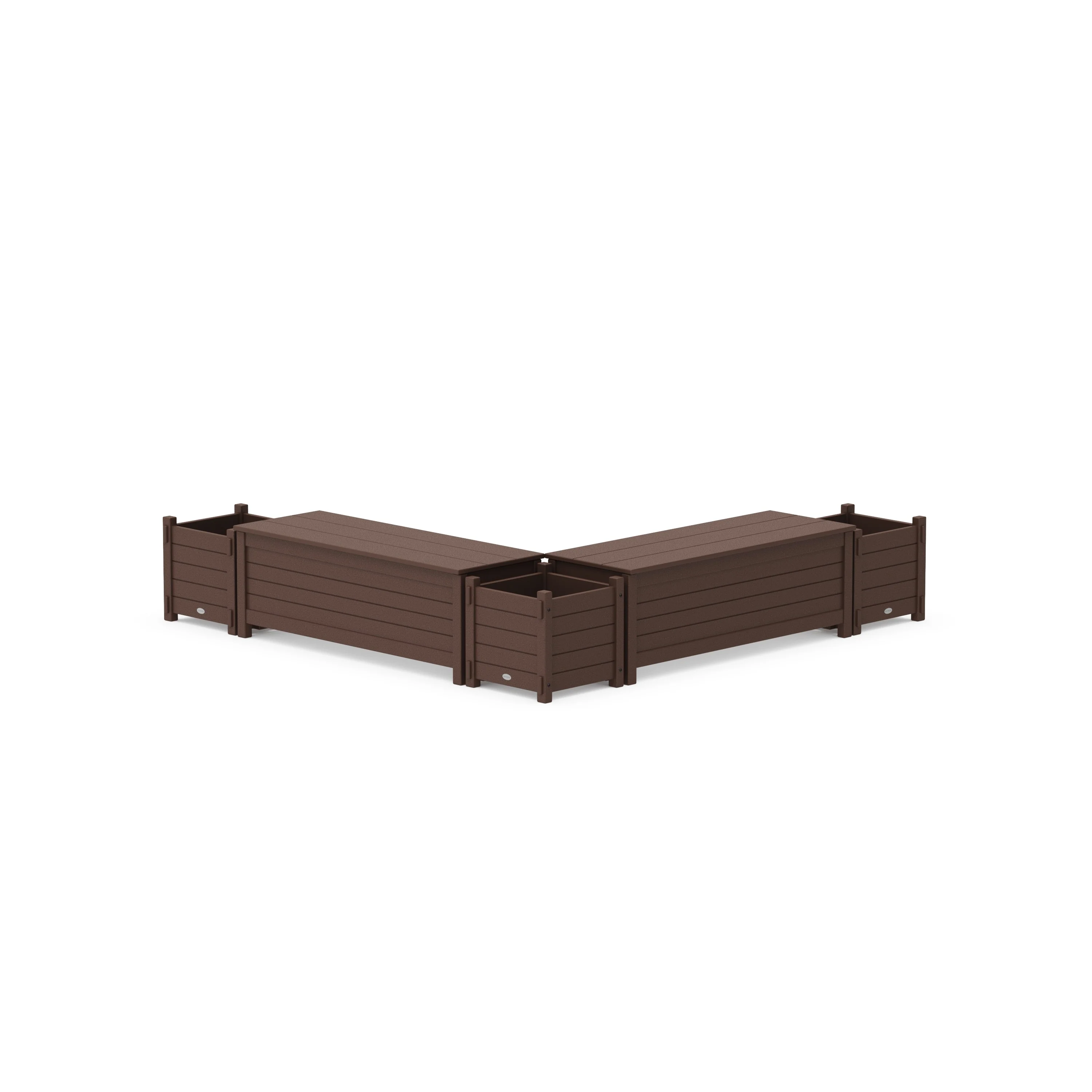 48" Nautical L- Shaped Planter Storage Bench Corner Set - Image 7