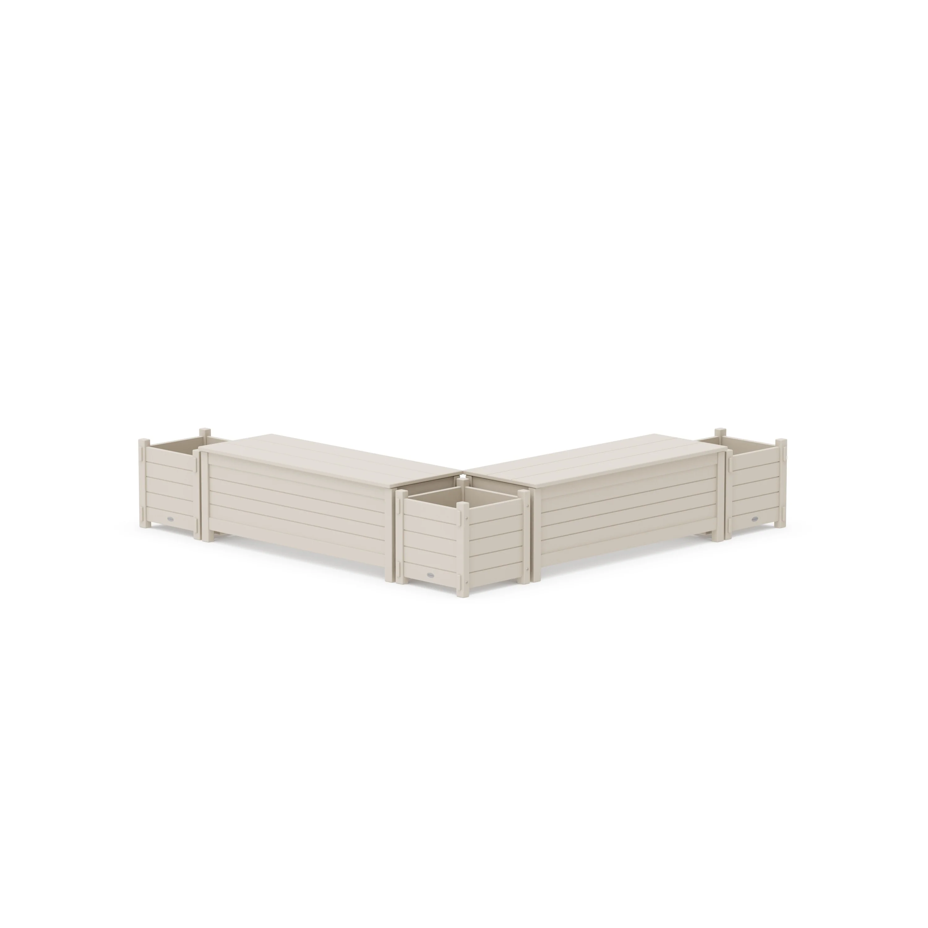 48" Nautical L- Shaped Planter Storage Bench Corner Set - Image 8