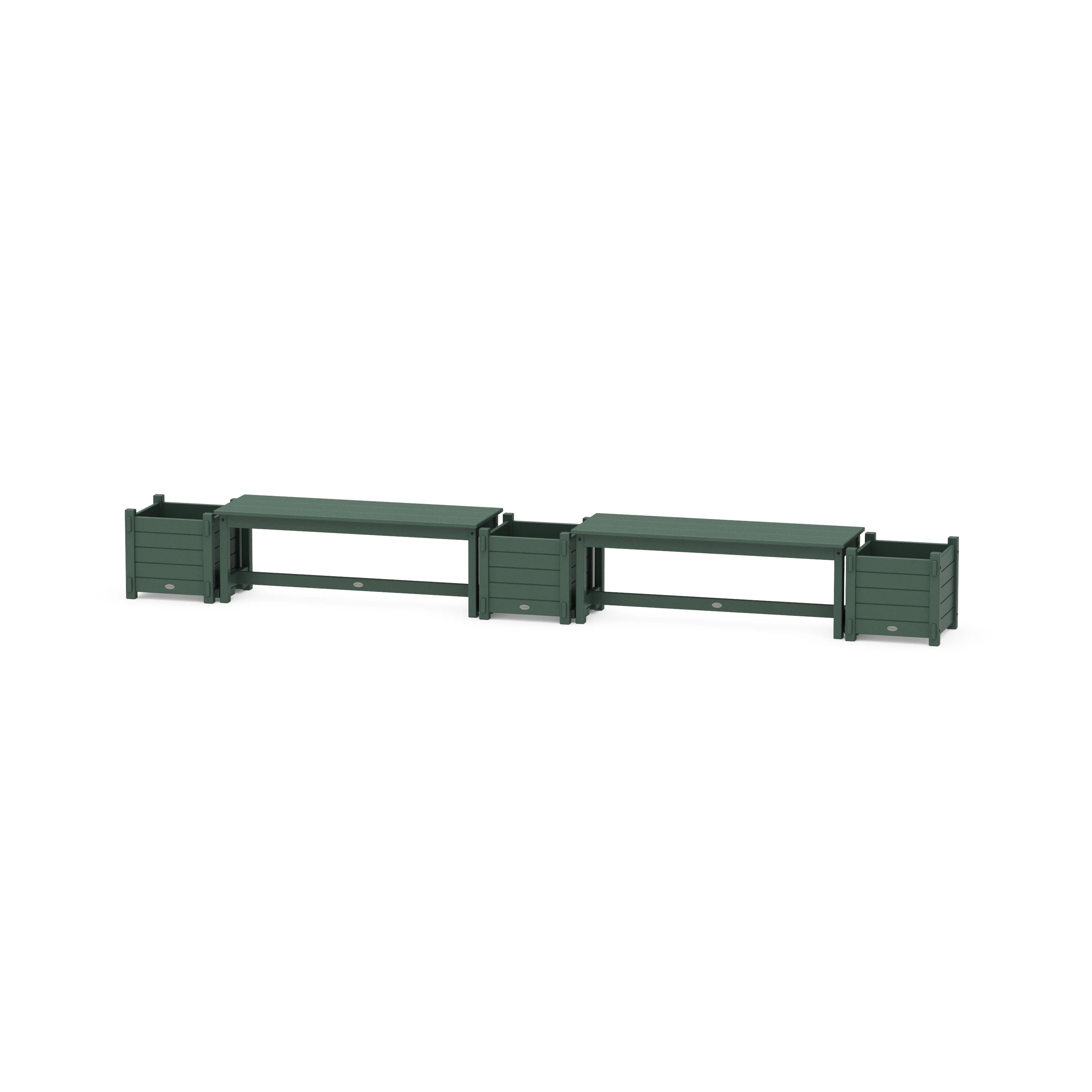 48" Nautical Straight Double Planter Bench Set - Image 5