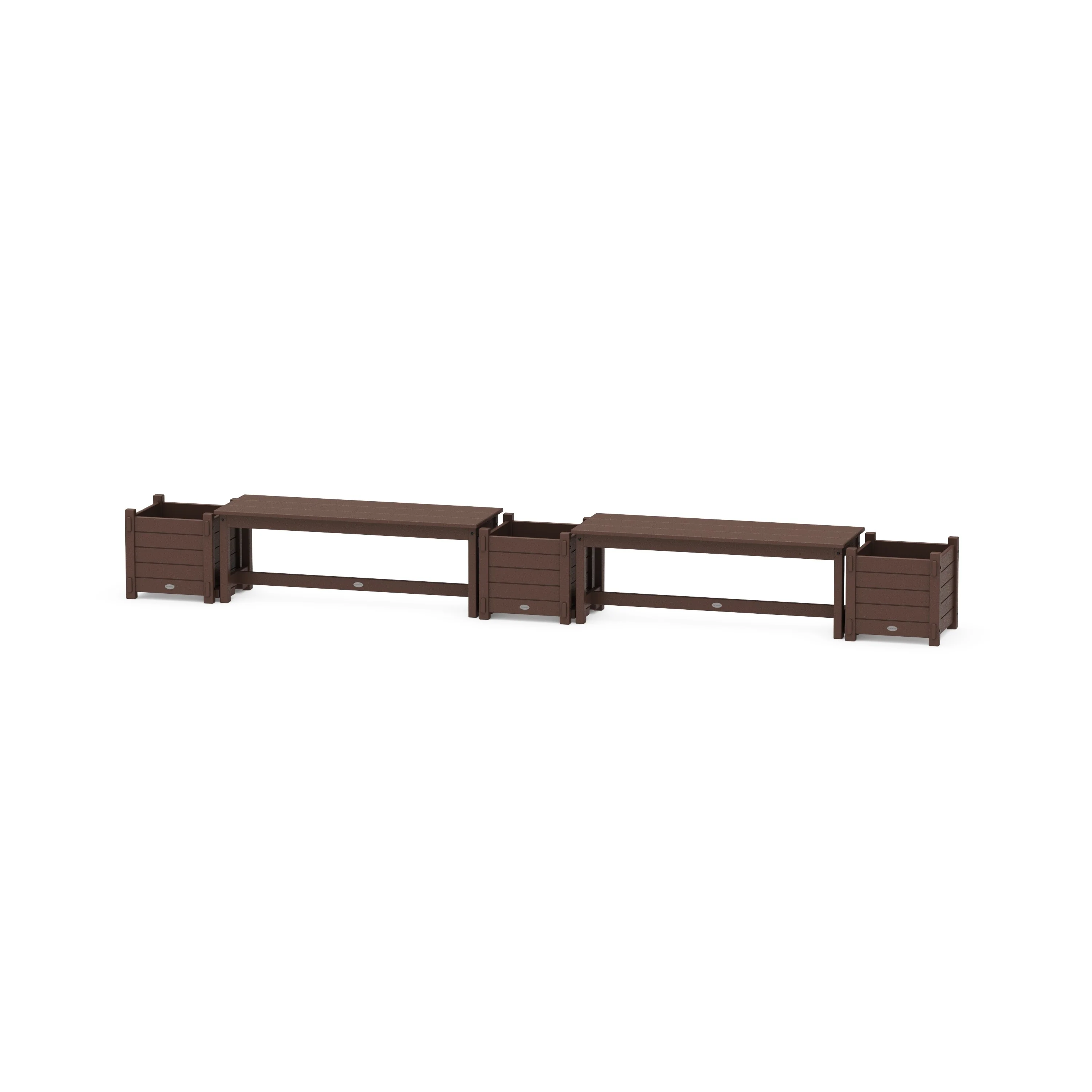 48" Nautical Straight Double Planter Bench Set - Image 6