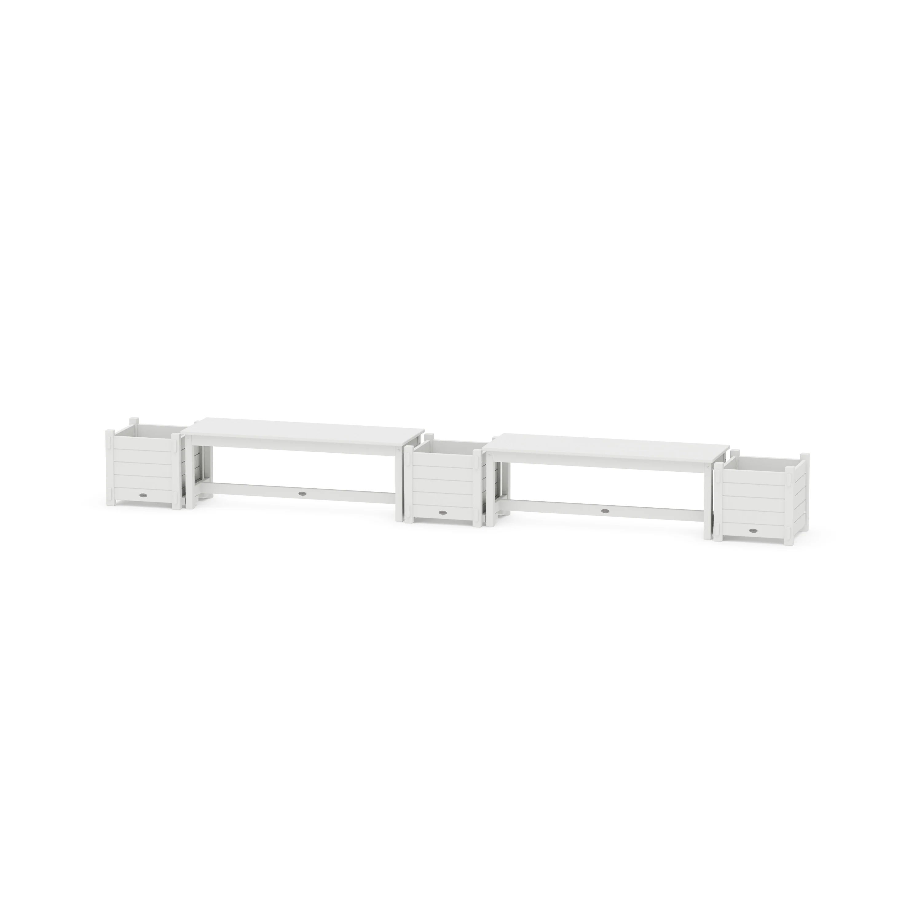 48" Nautical Straight Double Planter Bench Set - Image 8