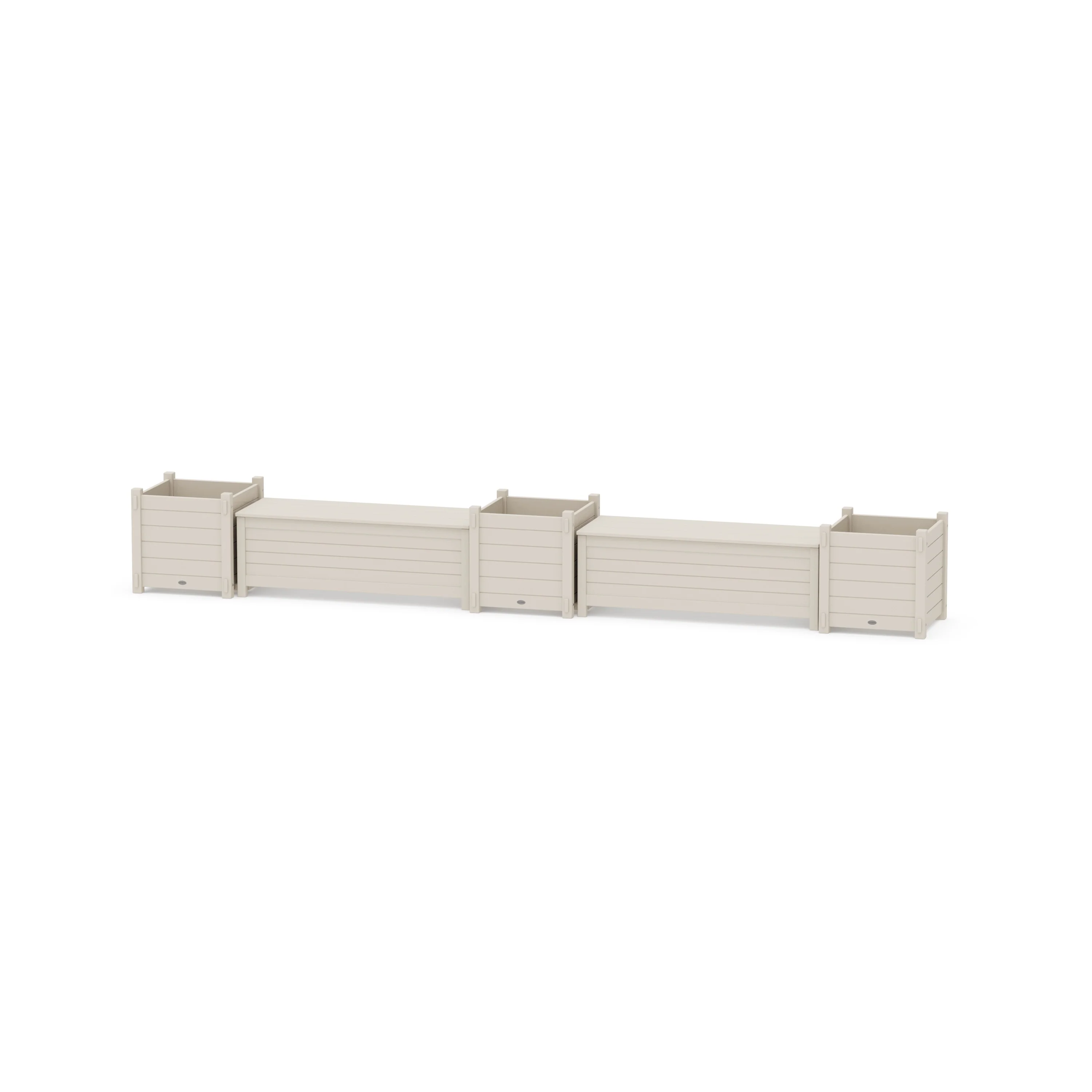 48" Nautical Straight Double Planter Storage Bench Set- Large - Image 3