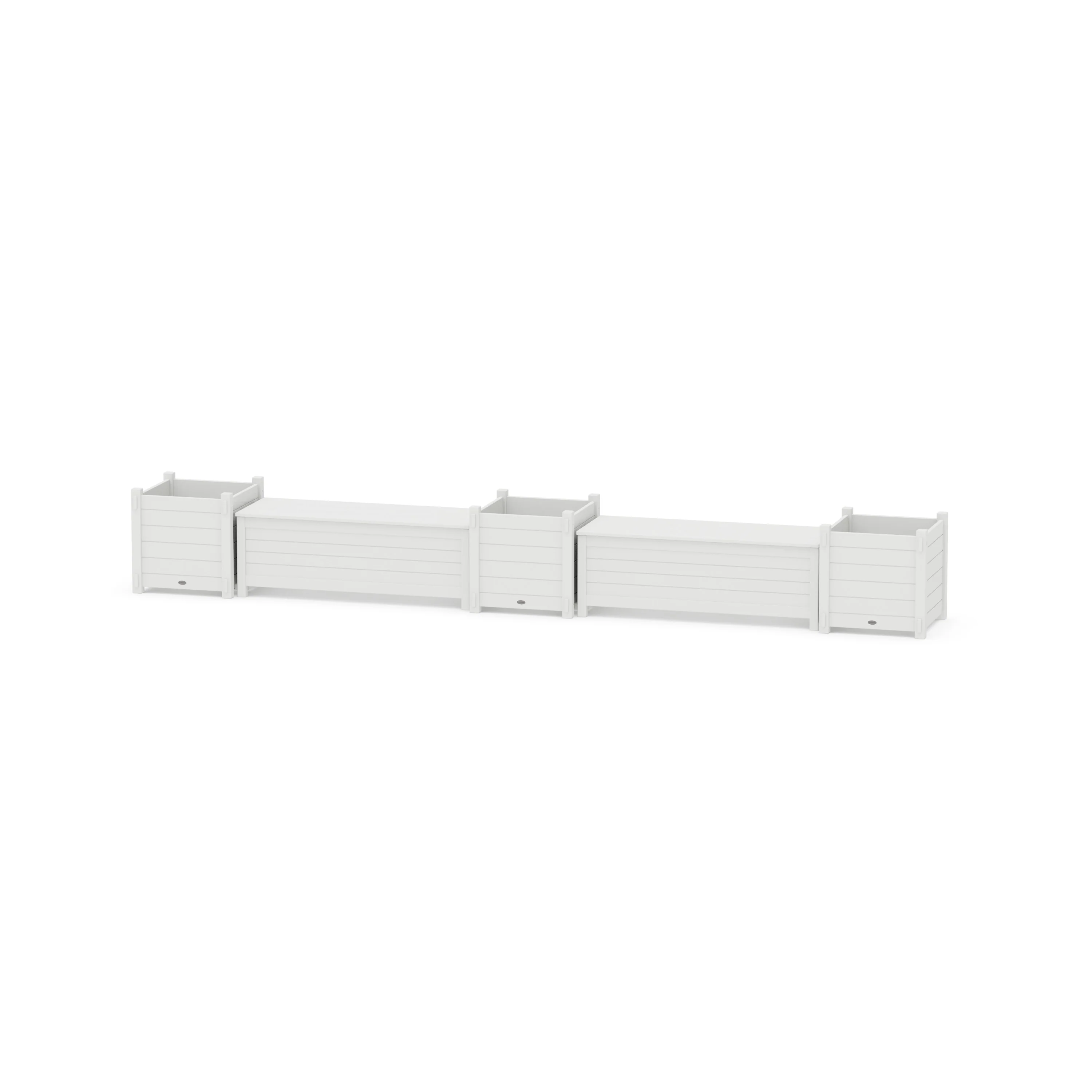 48" Nautical Straight Double Planter Storage Bench Set- Large - Image 5