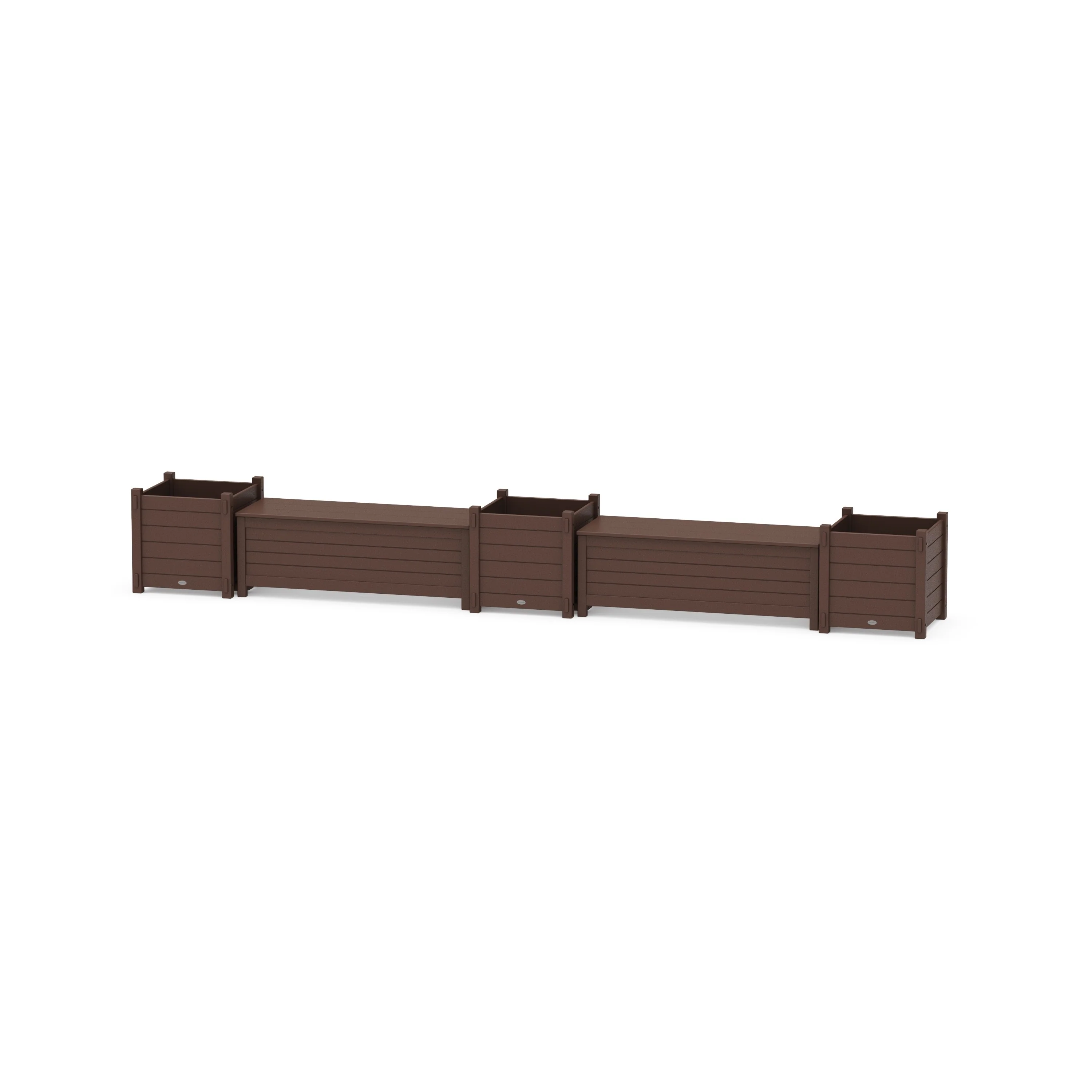 48" Nautical Straight Double Planter Storage Bench Set- Large - Image 6
