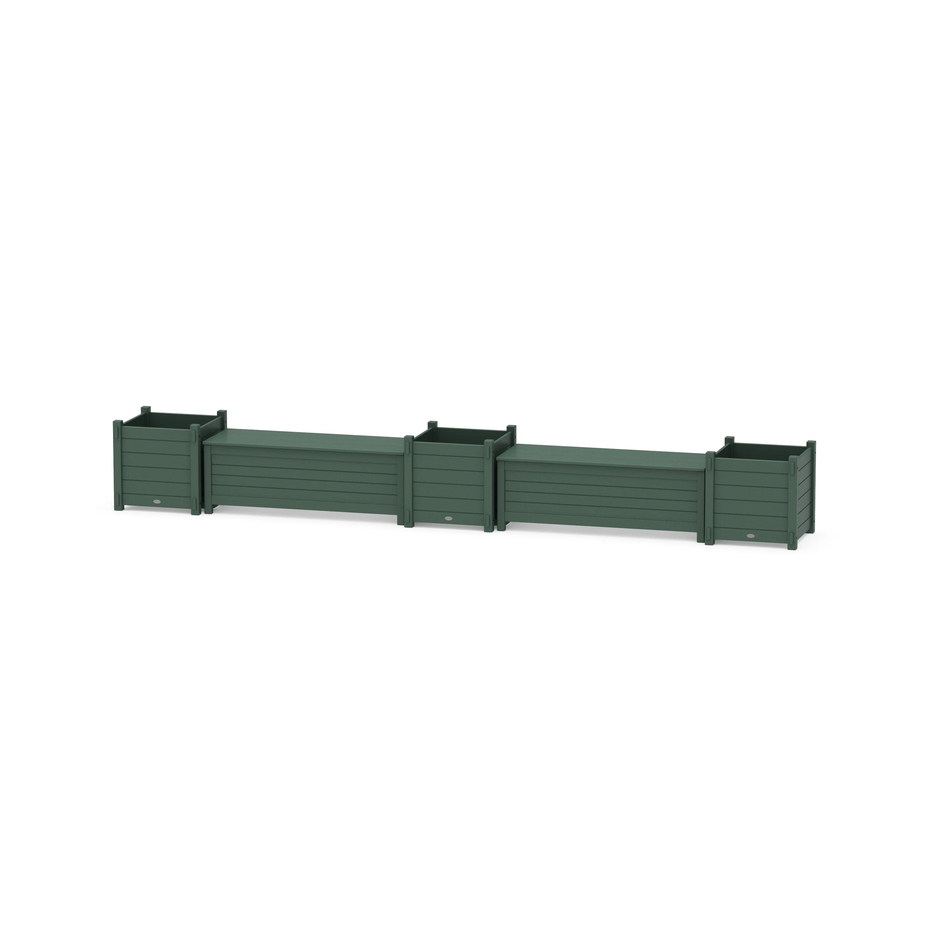48" Nautical Straight Double Planter Storage Bench Set- Large - Image 8