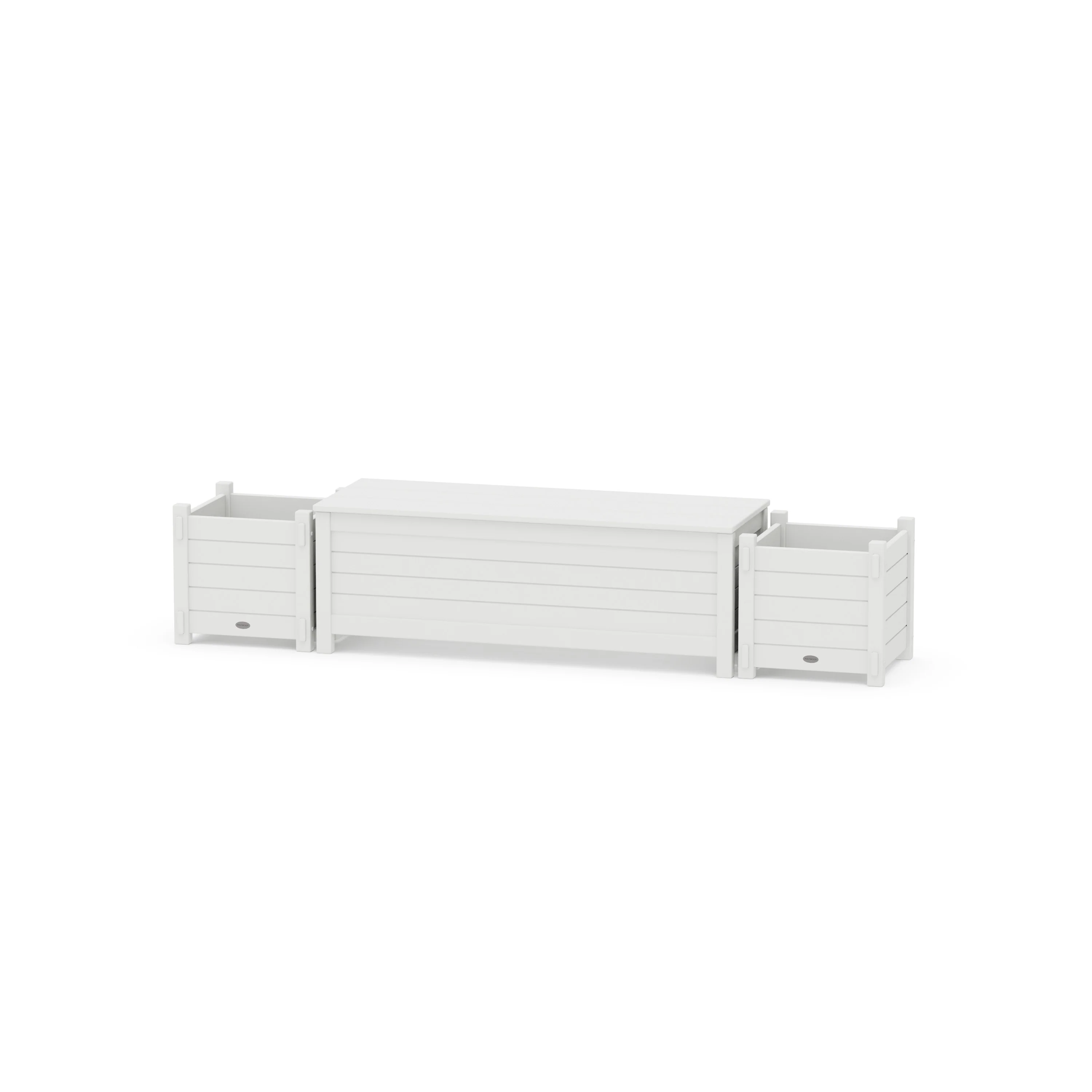 48" Nautical Straight Planter Storage Bench Set - Image 4