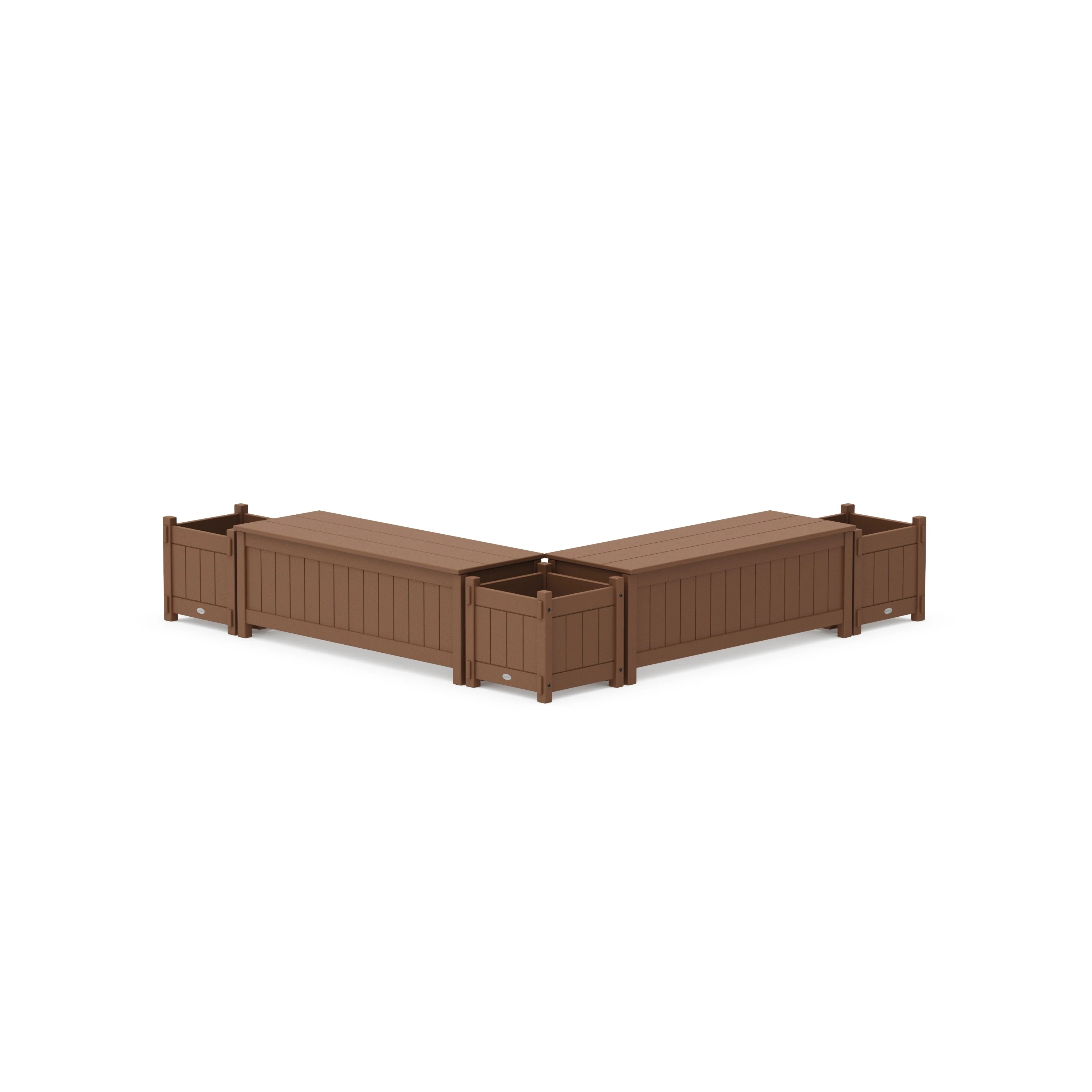 48" Vineyard L- Shaped Planter Storage Bench Corner Set - Image 3