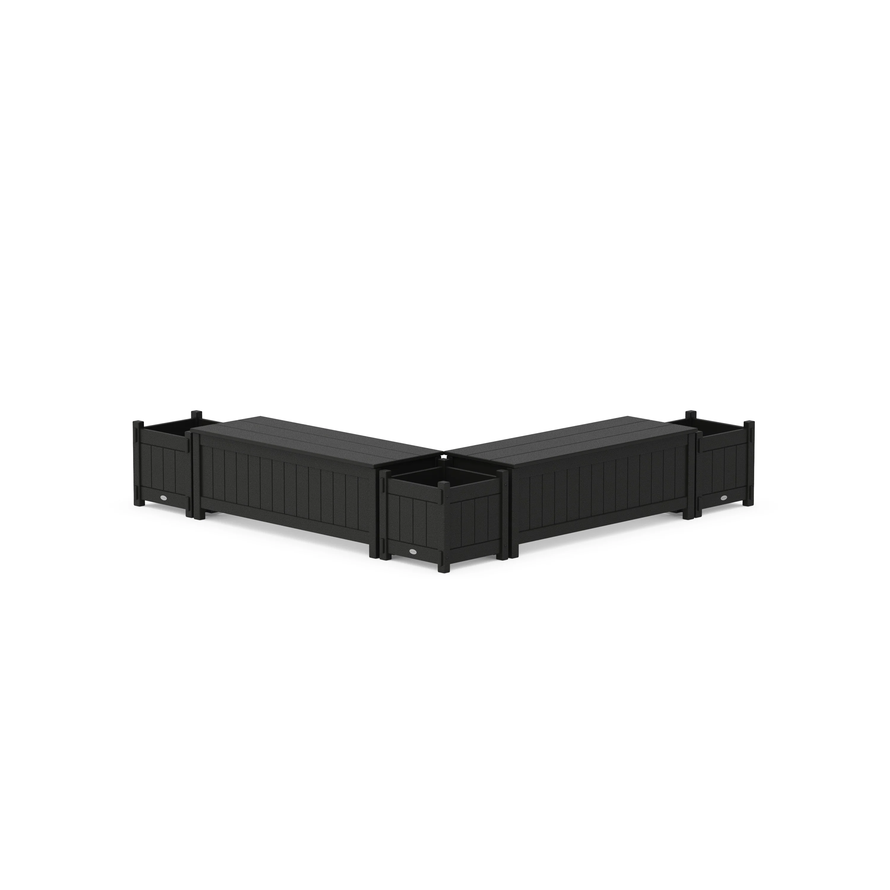 48" Vineyard L- Shaped Planter Storage Bench Corner Set - Image 4