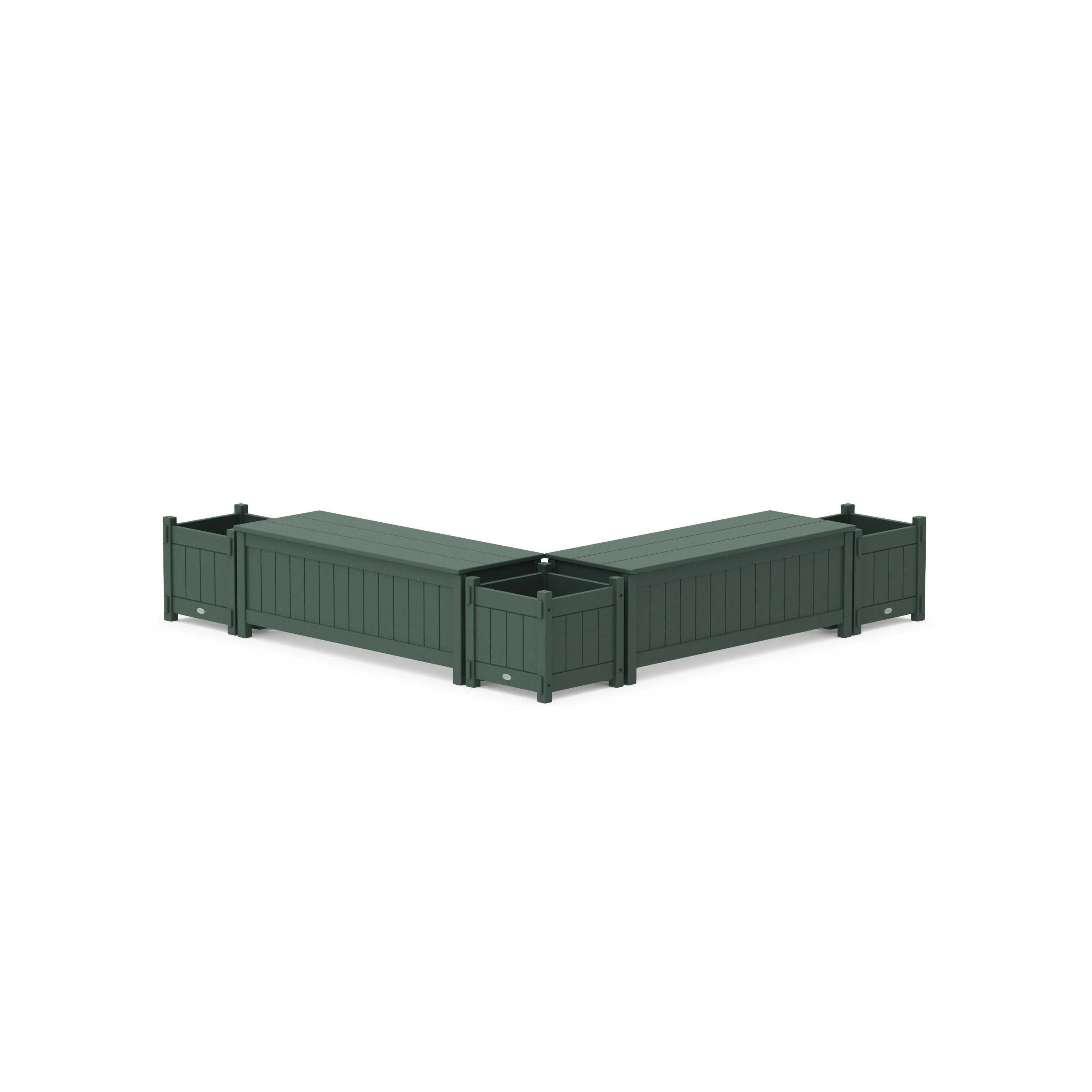 48" Vineyard L- Shaped Planter Storage Bench Corner Set - Image 7