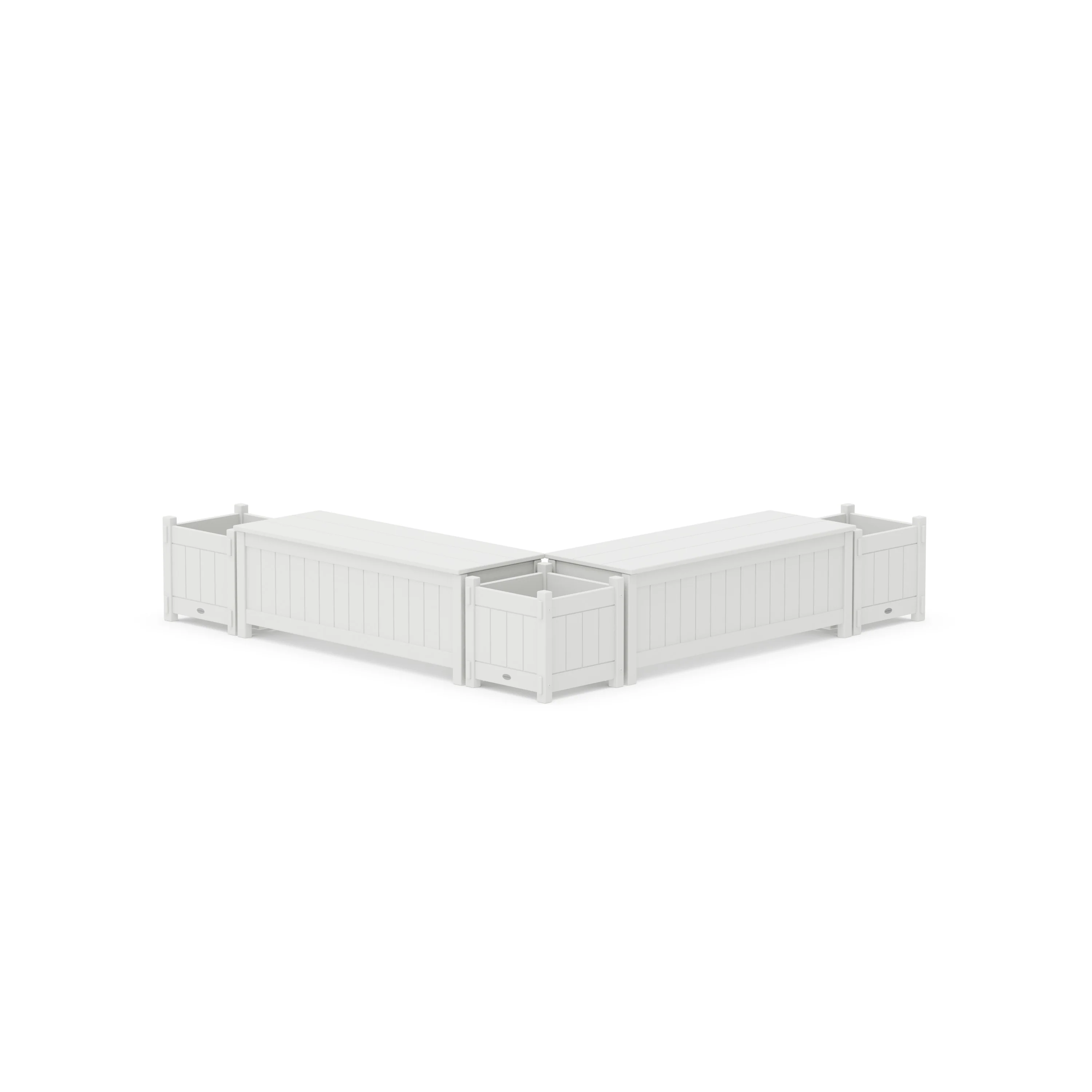 48" Vineyard L- Shaped Planter Storage Bench Corner Set - Image 8