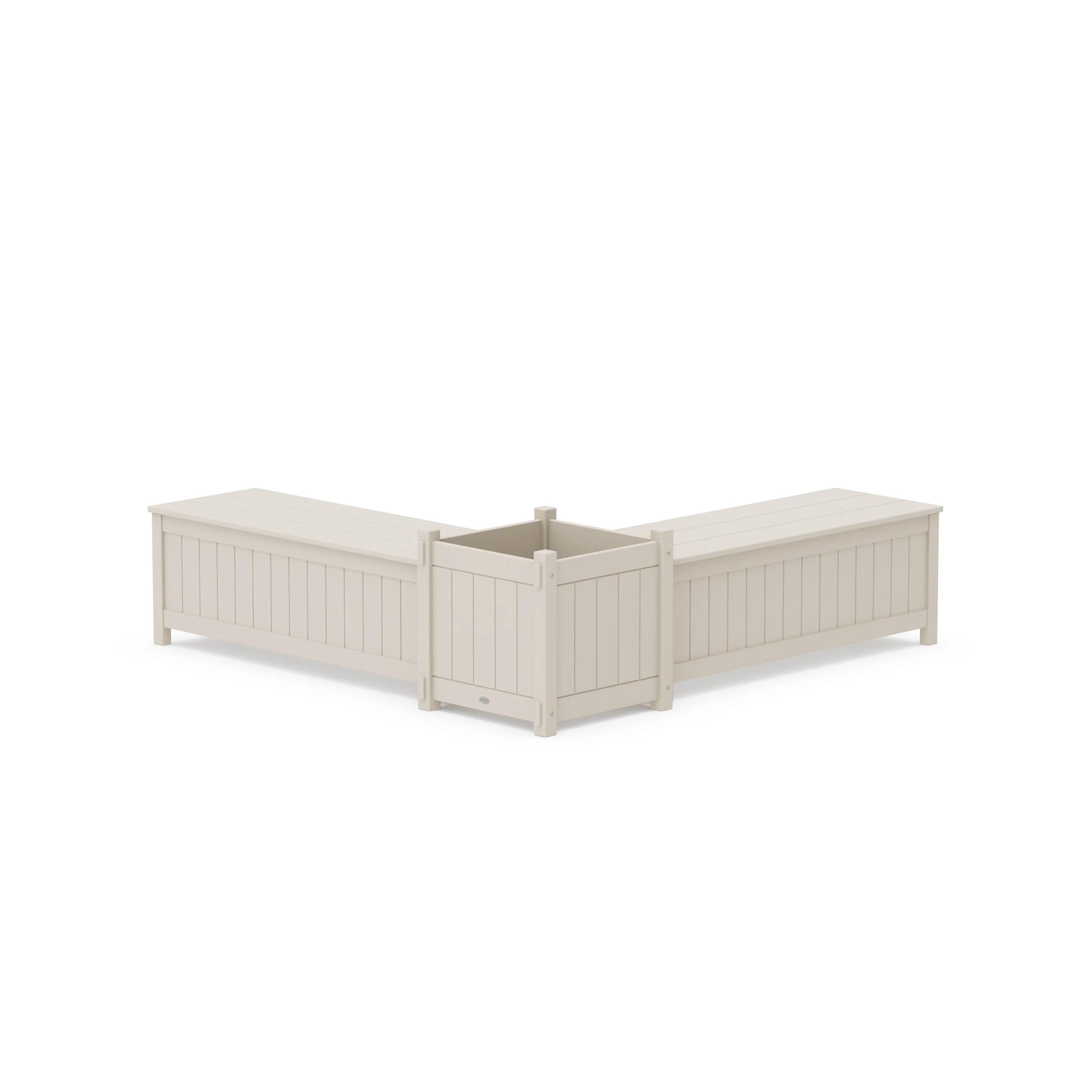 48" Vineyard L- Shaped Planter Storage Bench Set- Large - Image 4