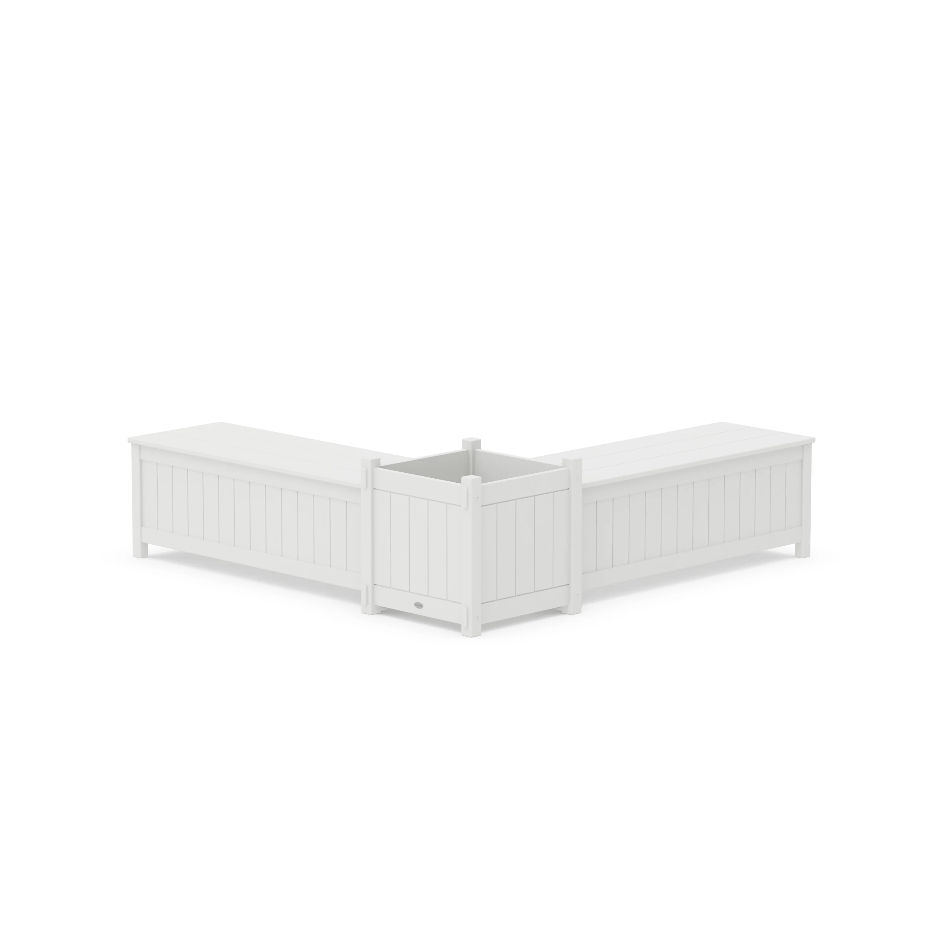 48" Vineyard L- Shaped Planter Storage Bench Set- Large - Image 5