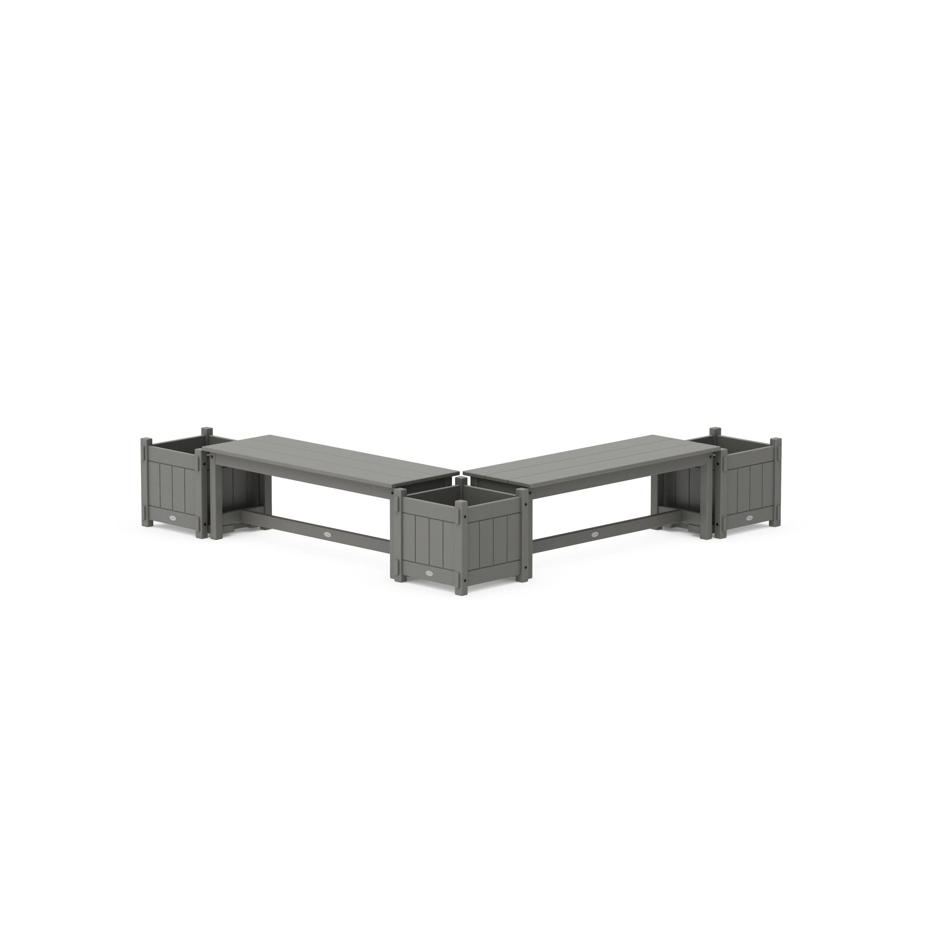 48" Vineyard Straight Double Planter Bench Set - Image 2