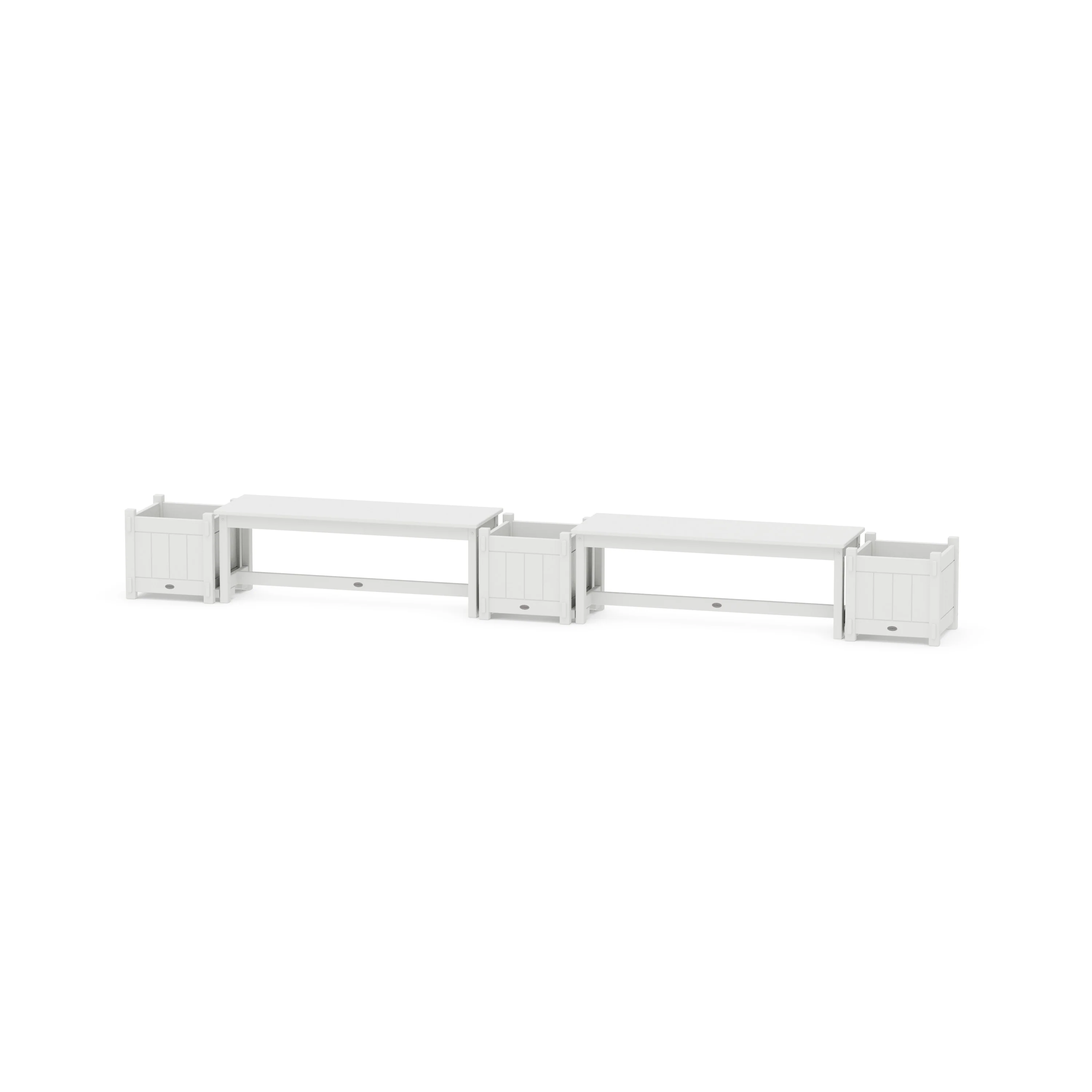 48" Vineyard Straight Double Planter Bench Set - Image 3