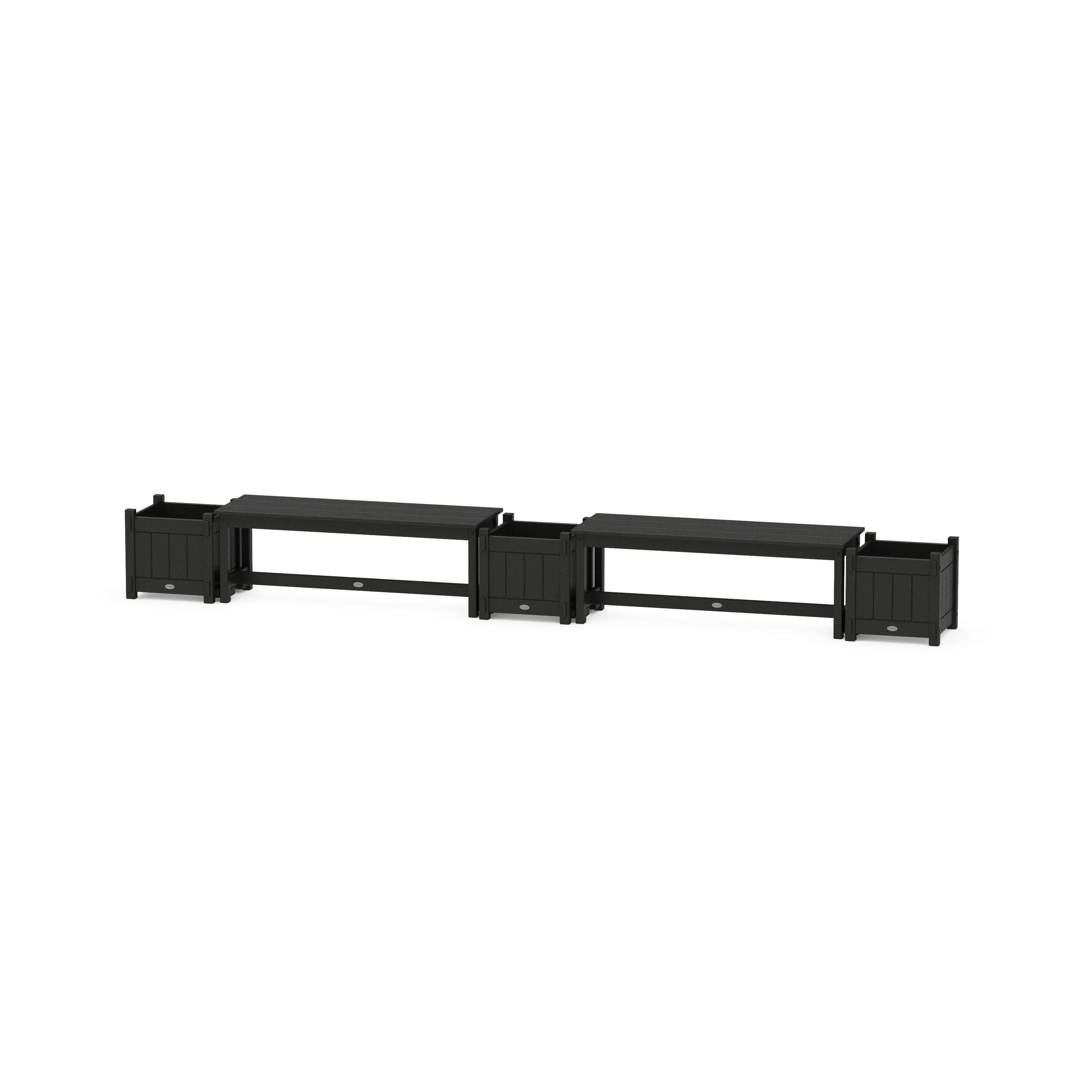 48" Vineyard Straight Double Planter Bench Set - Image 4