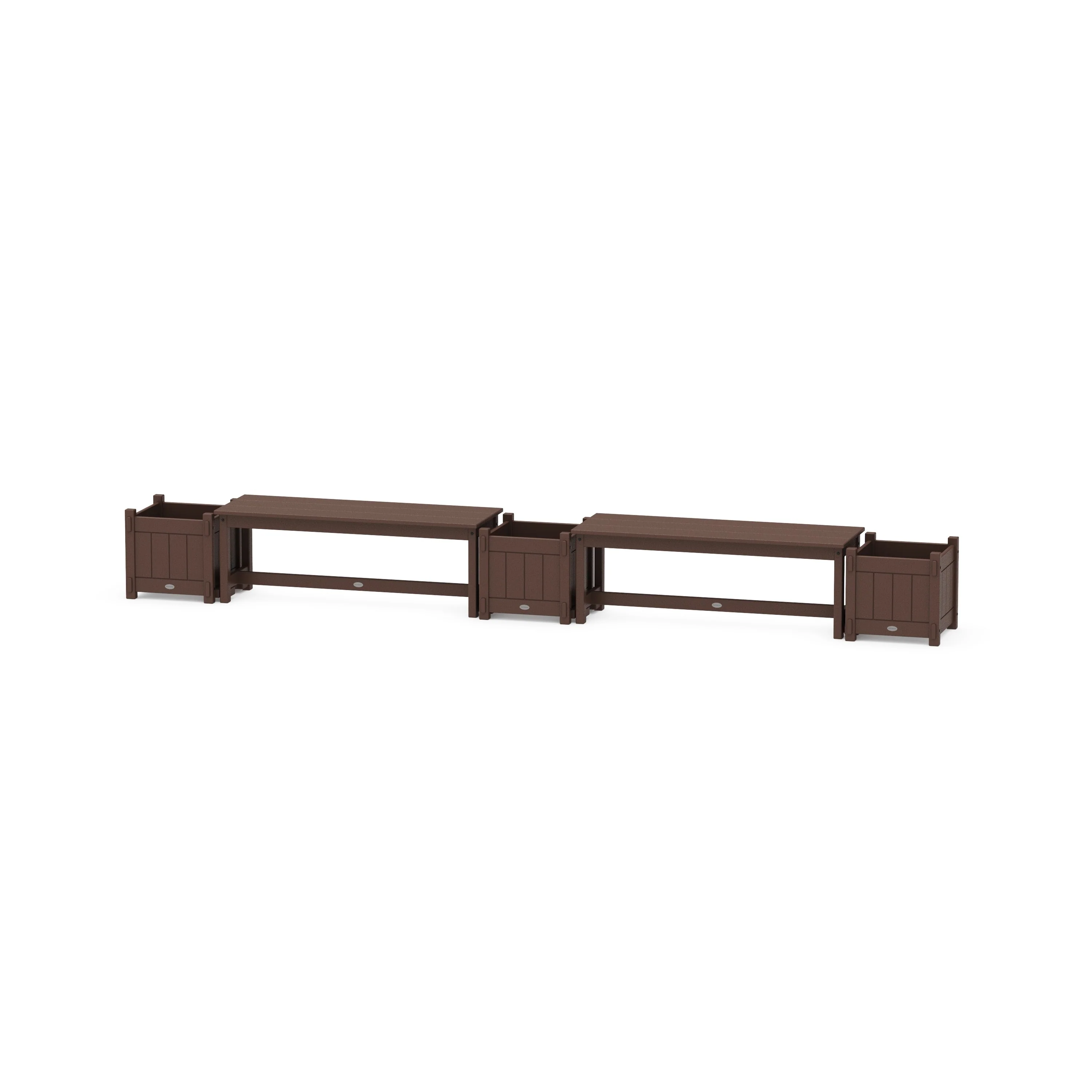 48" Vineyard Straight Double Planter Bench Set - Image 5