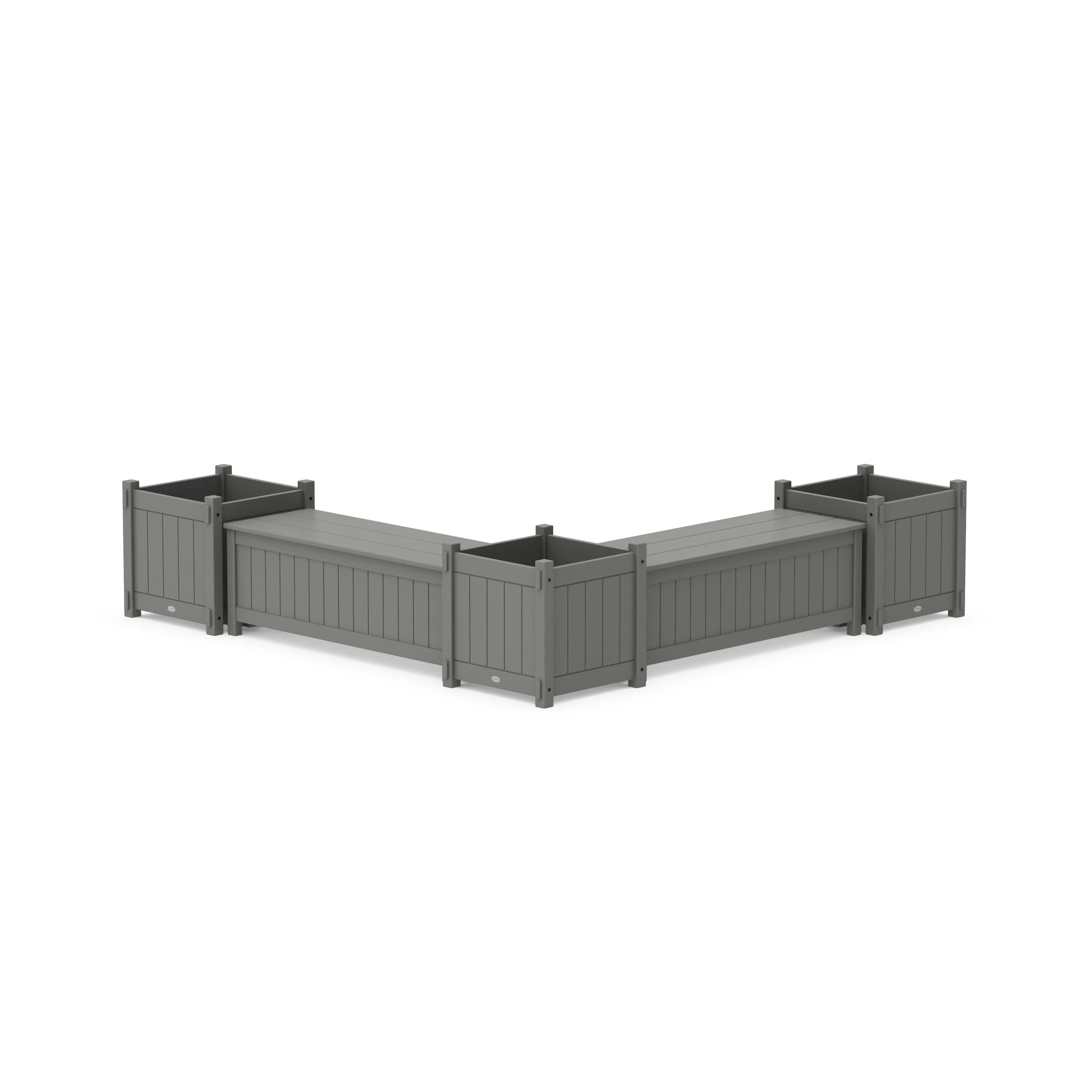 48" Vineyard Straight Double Planter Storage Bench Set- Large - Image 2