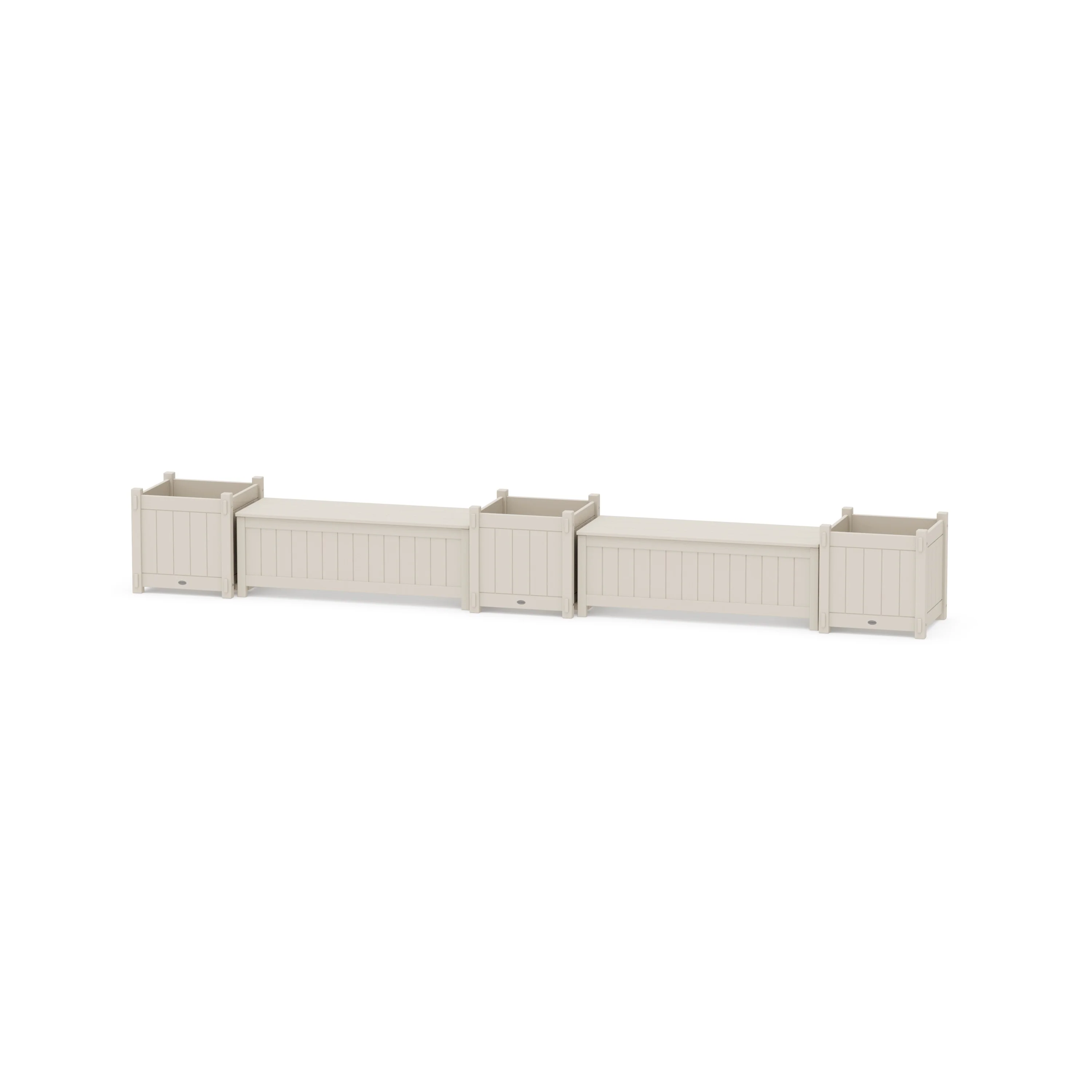 48" Vineyard Straight Double Planter Storage Bench Set- Large - Image 3