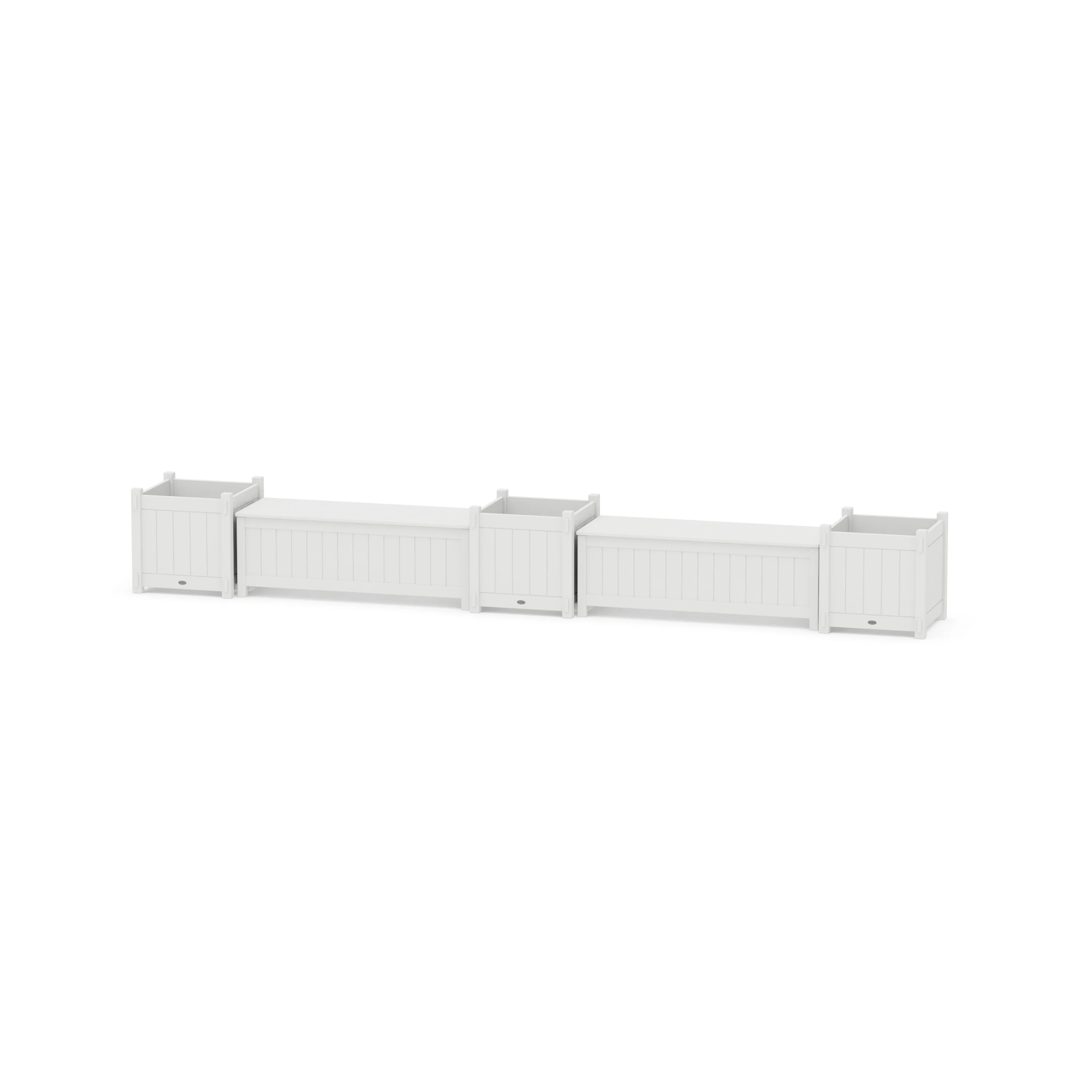 48" Vineyard Straight Double Planter Storage Bench Set- Large - Image 5
