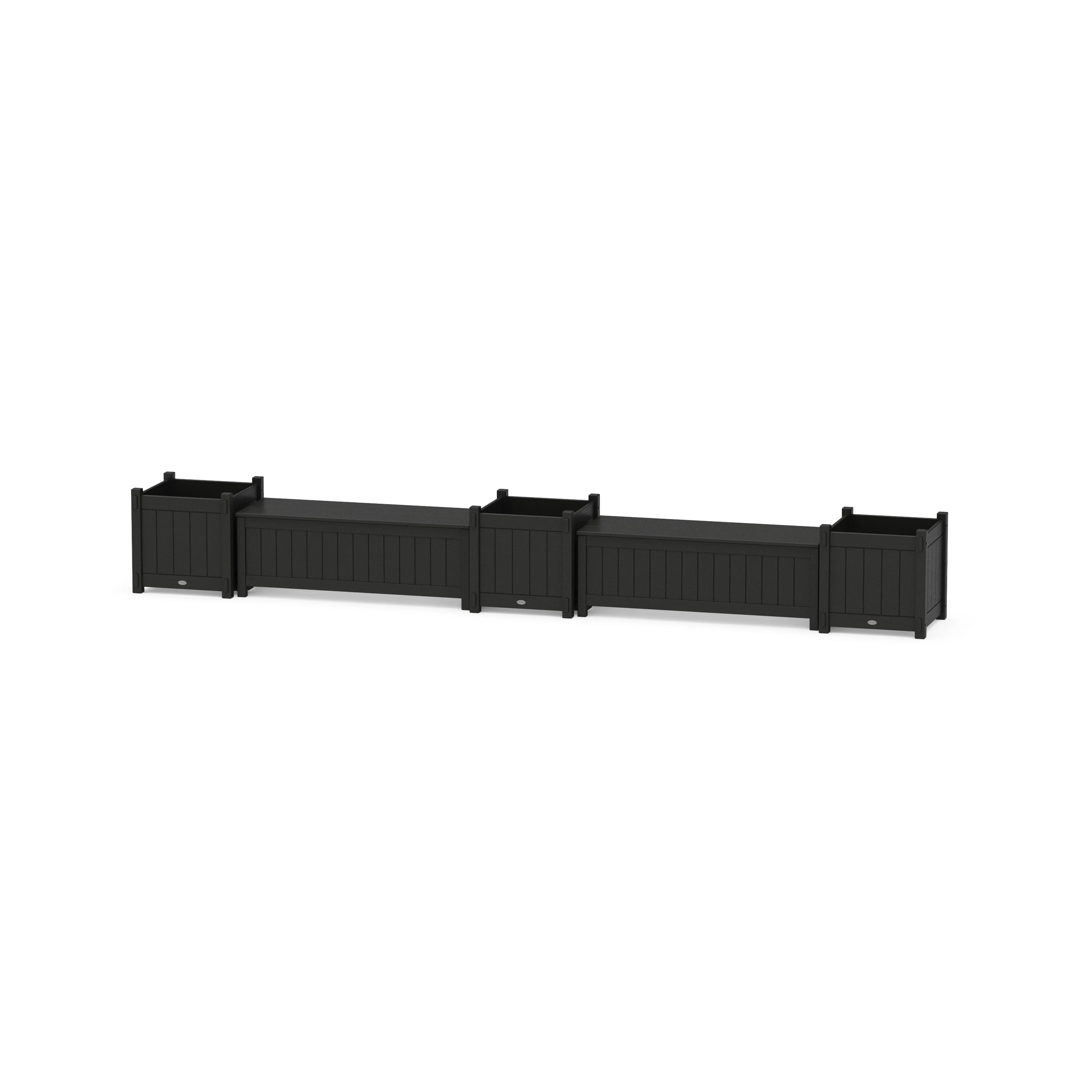 48" Vineyard Straight Double Planter Storage Bench Set- Large - Image 6