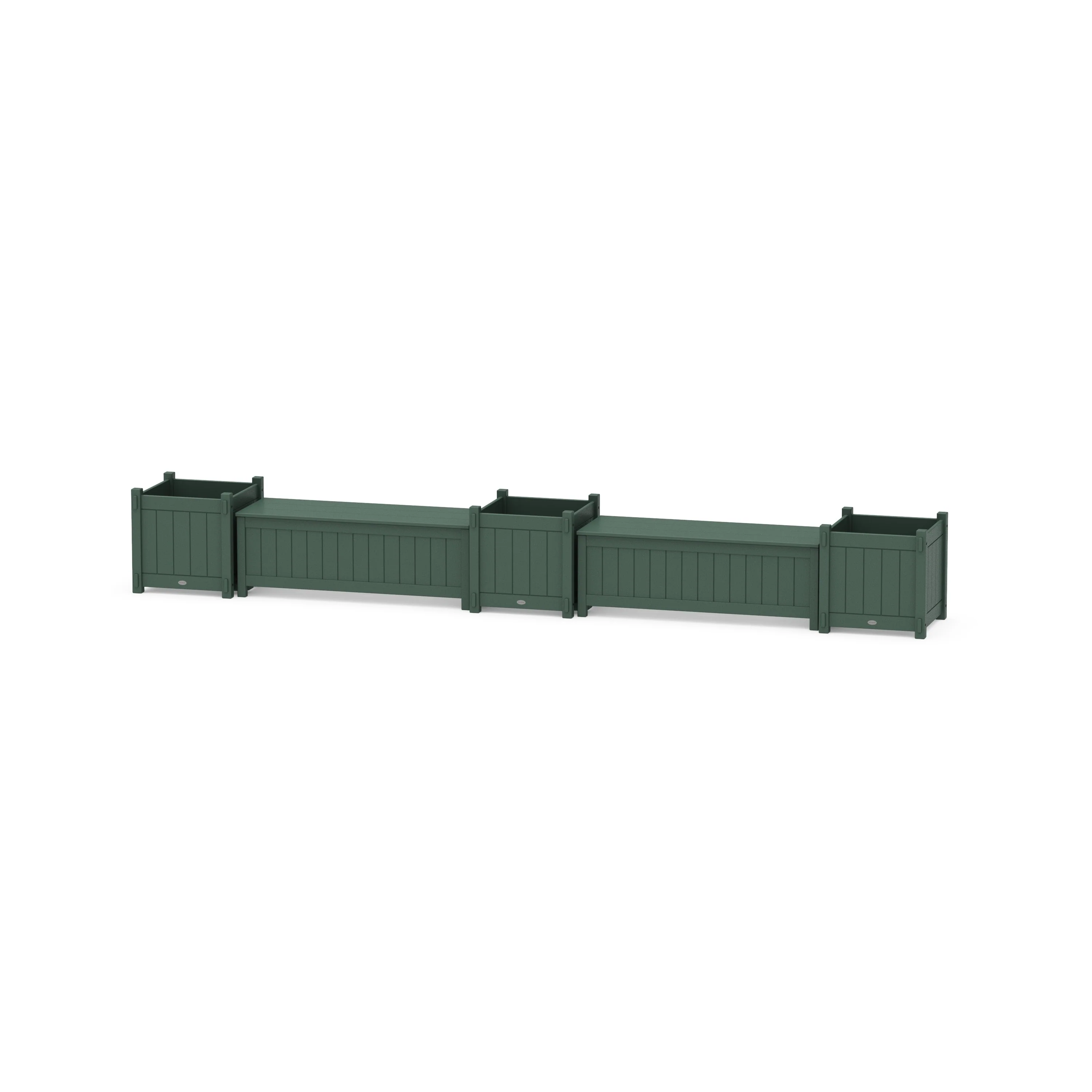 48" Vineyard Straight Double Planter Storage Bench Set- Large - Image 7