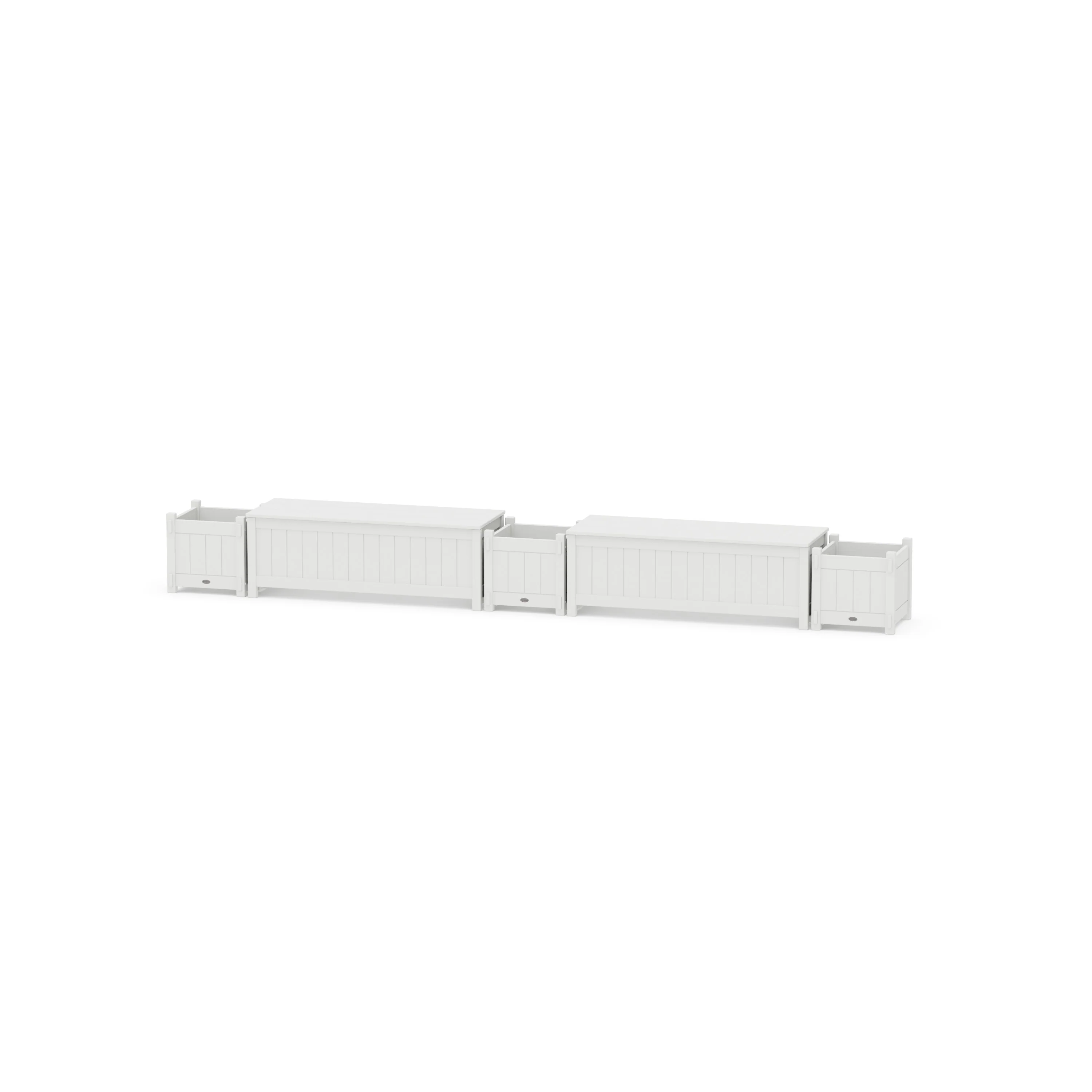 48" Vineyard Straight Double Planter Storage Bench Set - Image 3