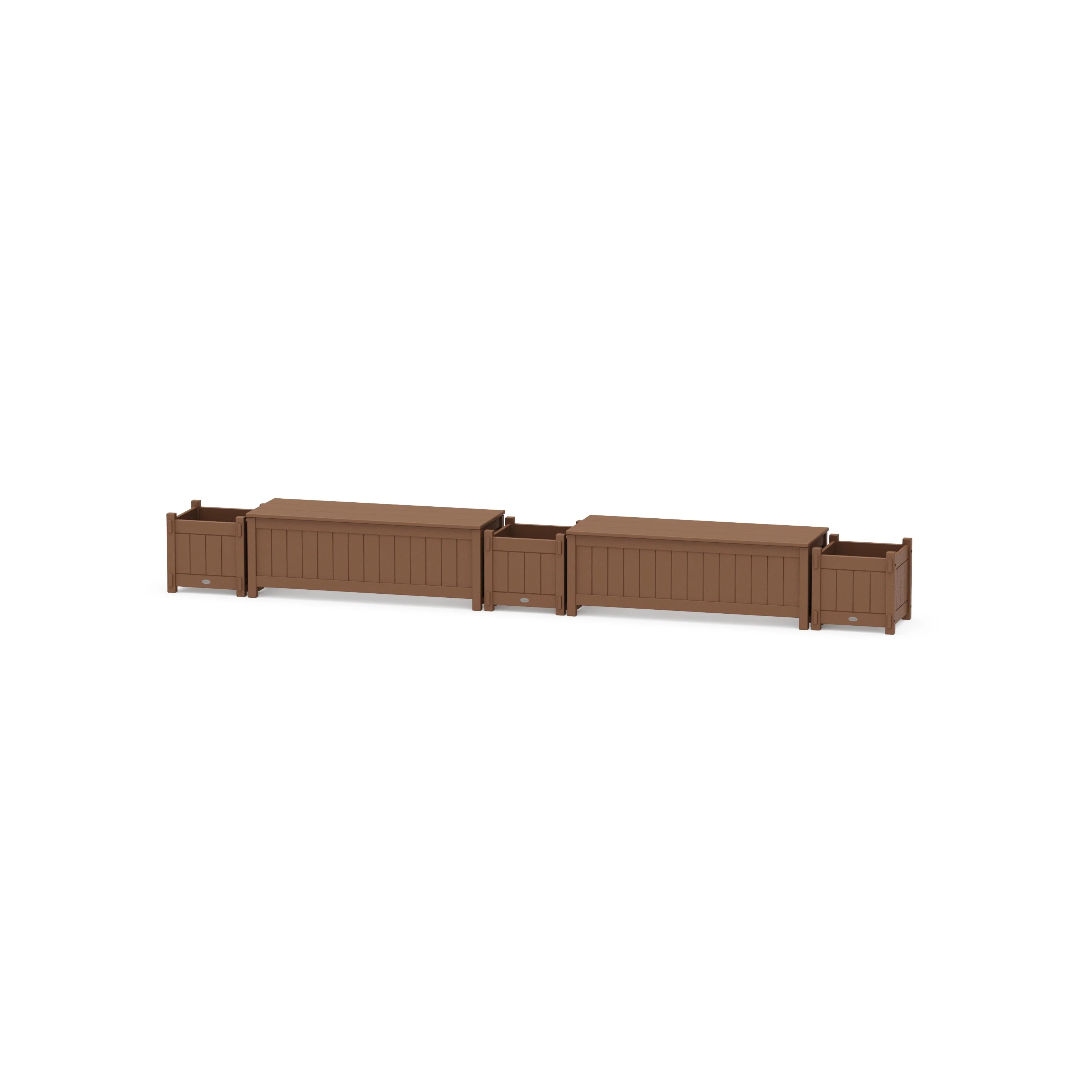 48" Vineyard Straight Double Planter Storage Bench Set - Image 7