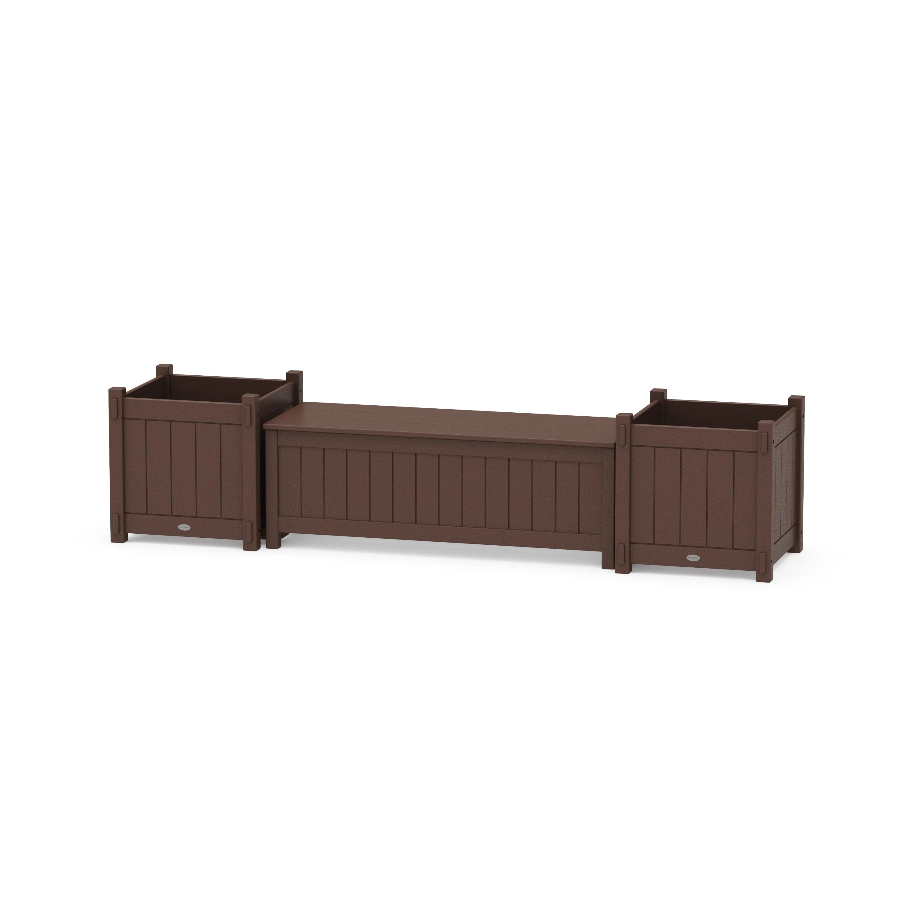 48" Vineyard Straight Planter Storage Bench Set- Large - Image 3