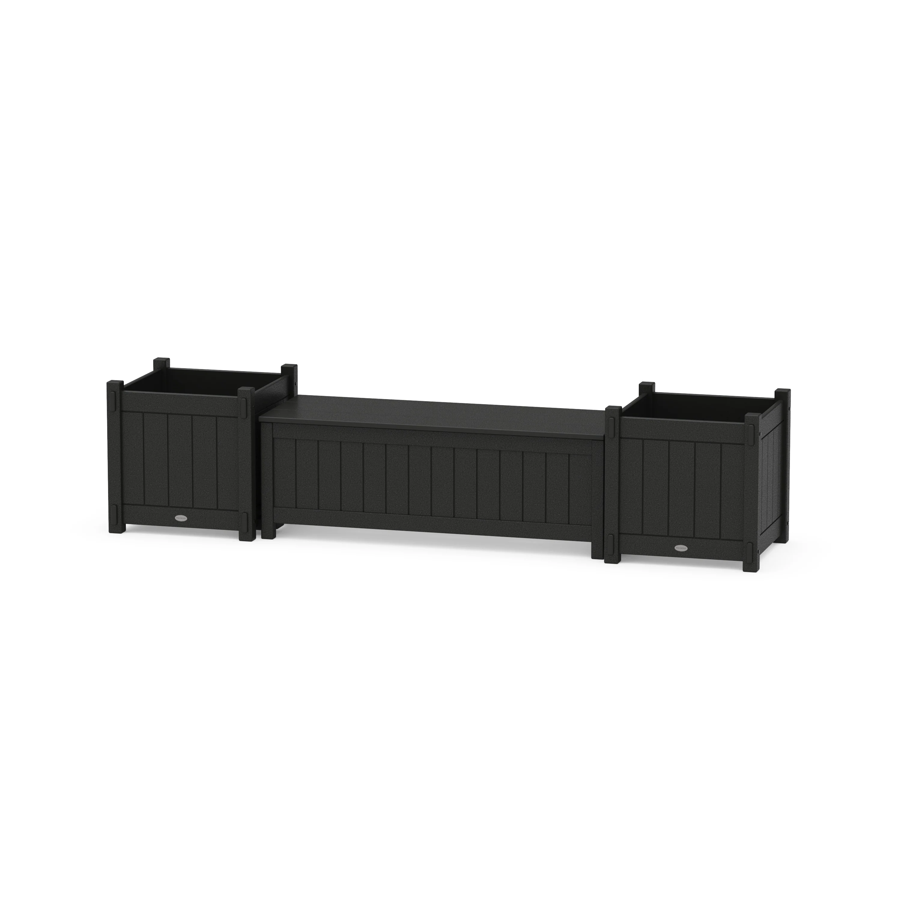 48" Vineyard Straight Planter Storage Bench Set- Large - Image 5