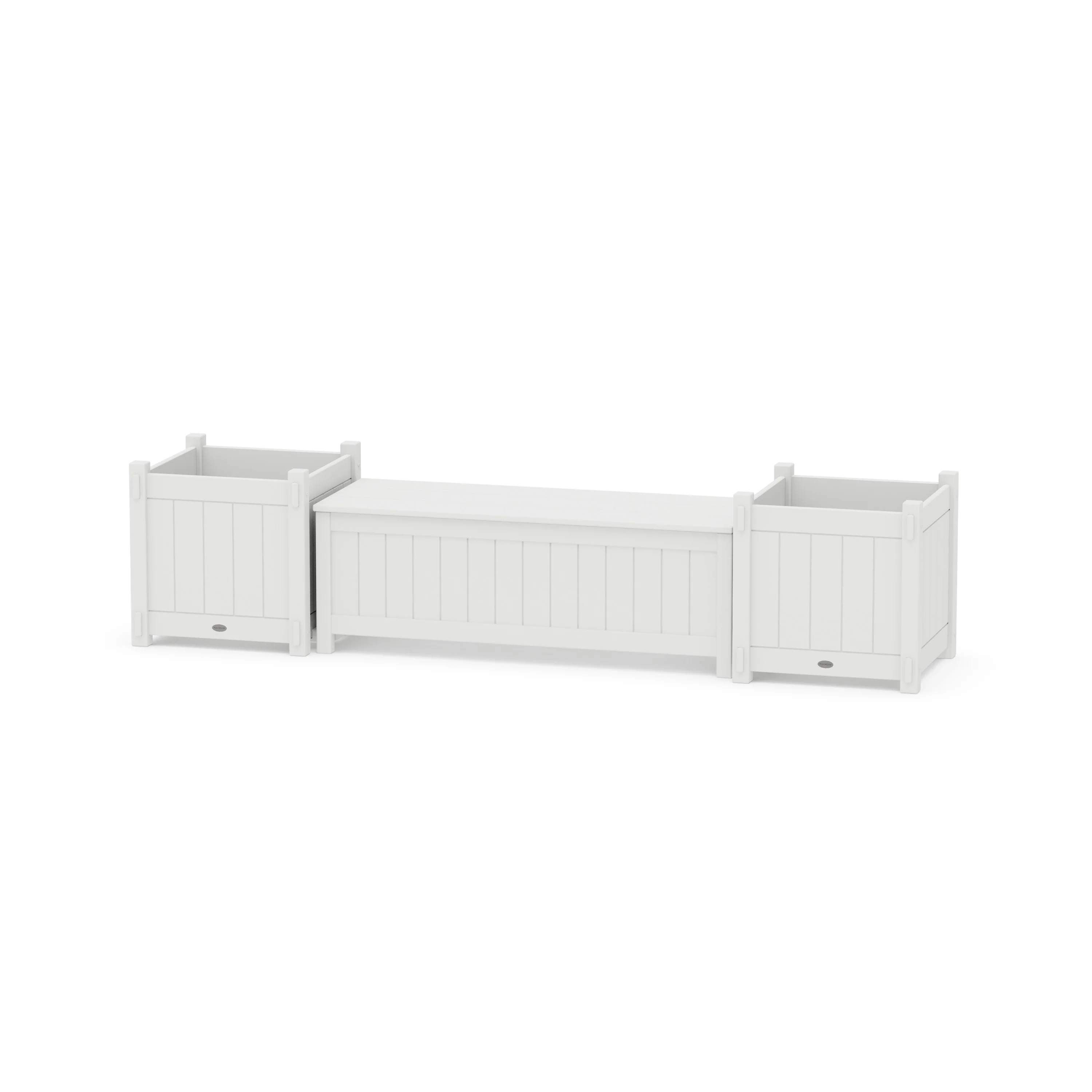 48" Vineyard Straight Planter Storage Bench Set- Large - Image 7