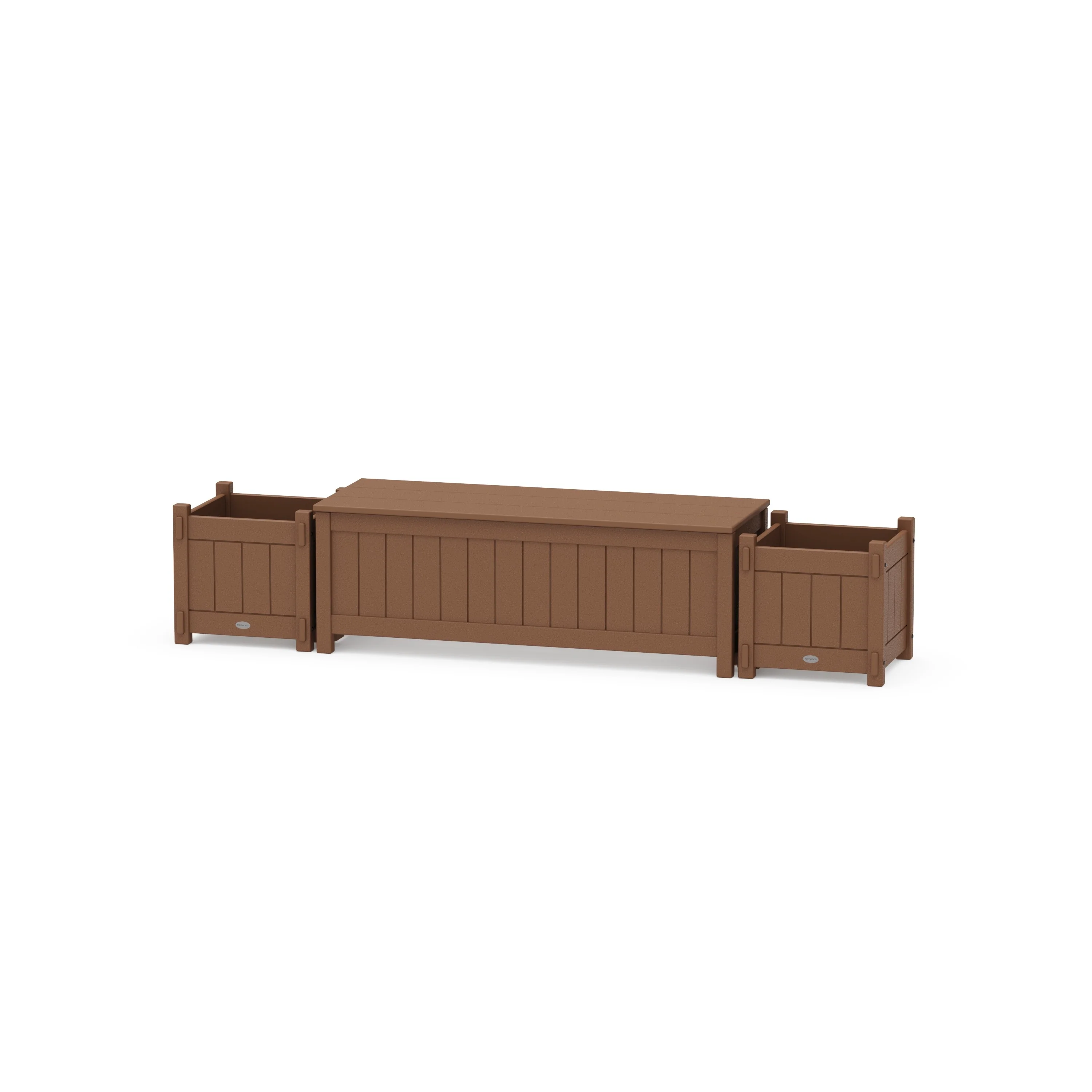 48" Vineyard Straight Planter Storage Bench Set - Image 4