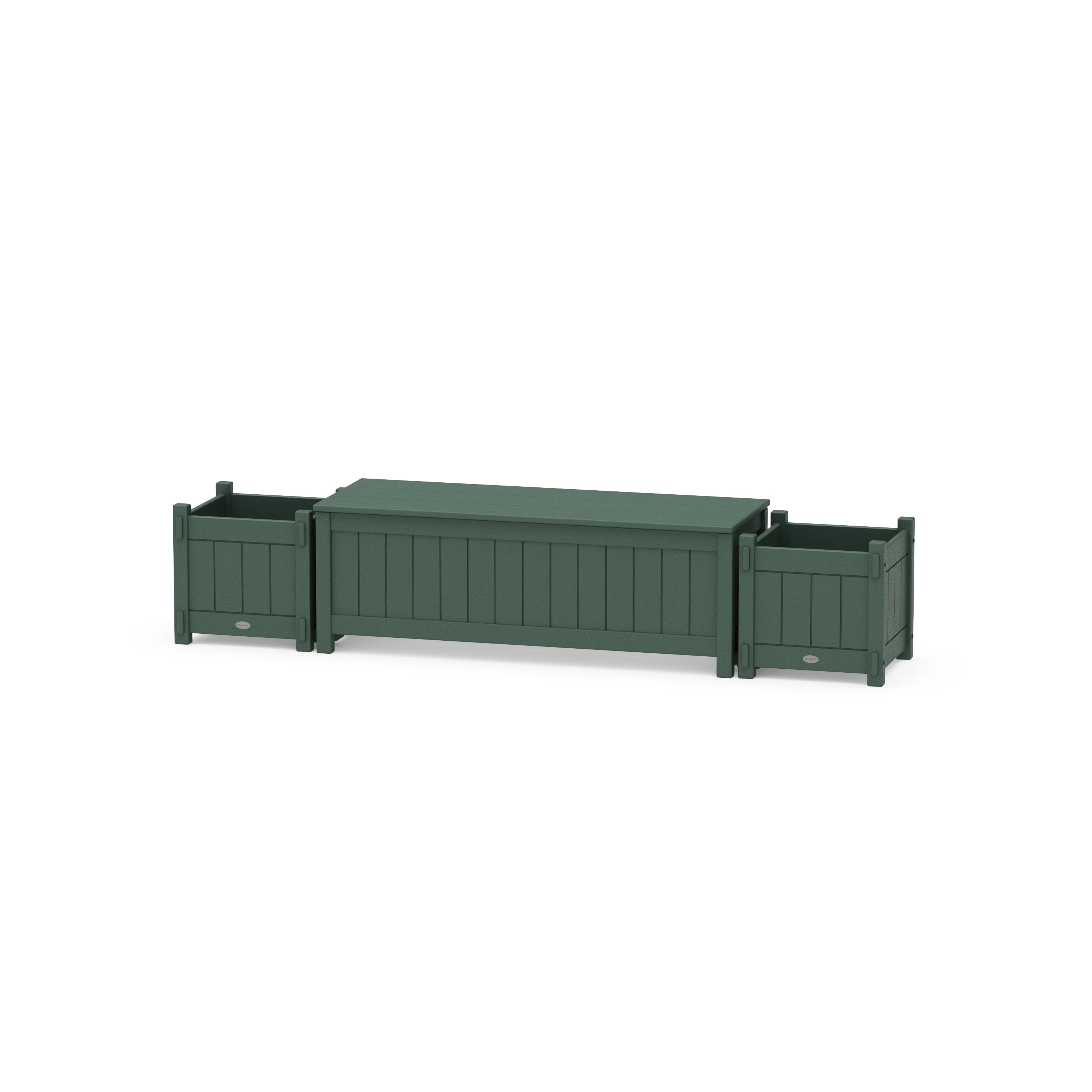 48" Vineyard Straight Planter Storage Bench Set - Image 7