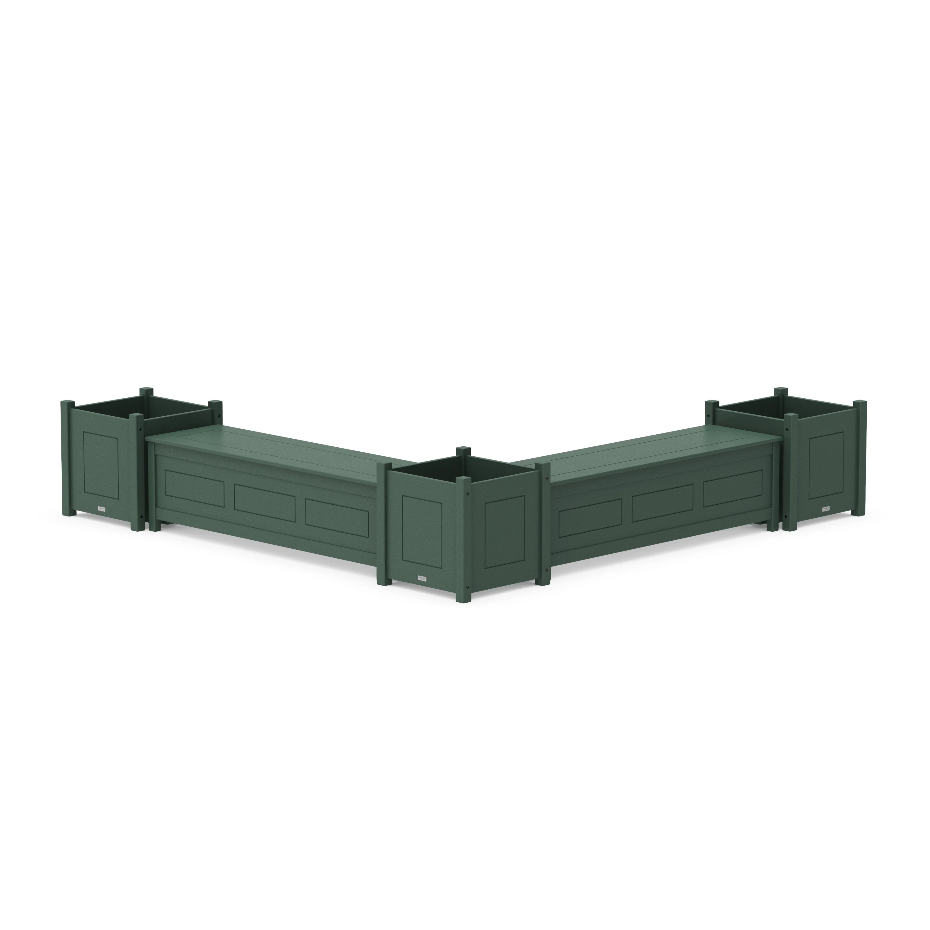 60" Country Living L- Shaped Planter Storage Bench Corner Set- Large - Image 4