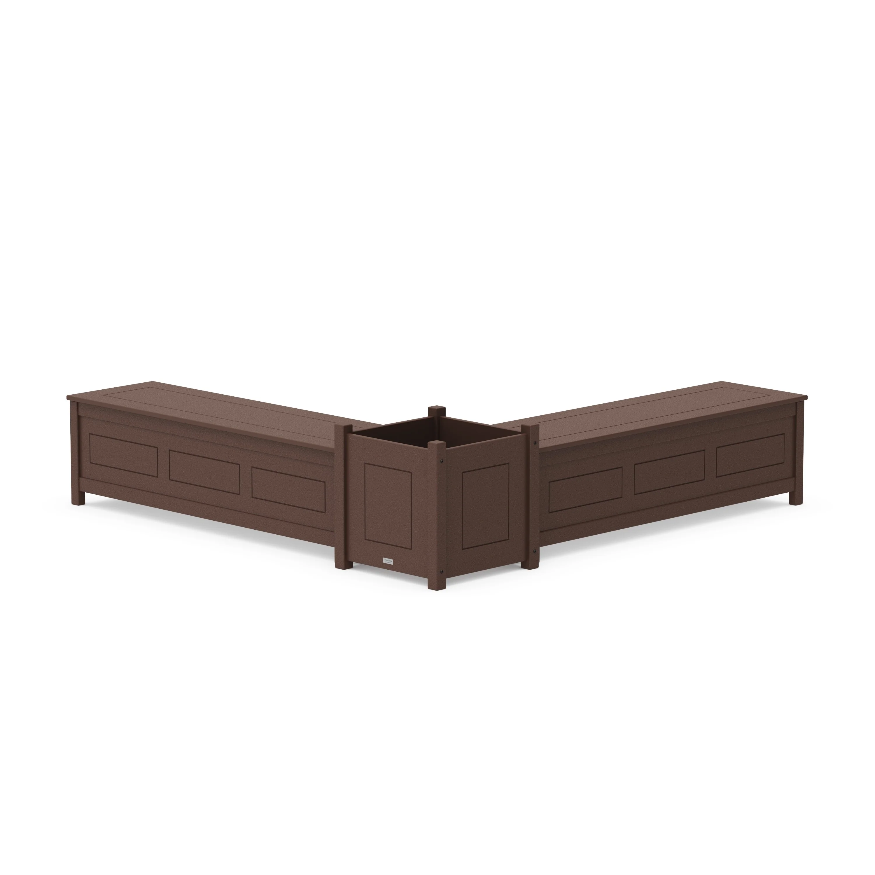 60" Country Living L- Shaped Planter Storage Bench Set- Large - Image 4