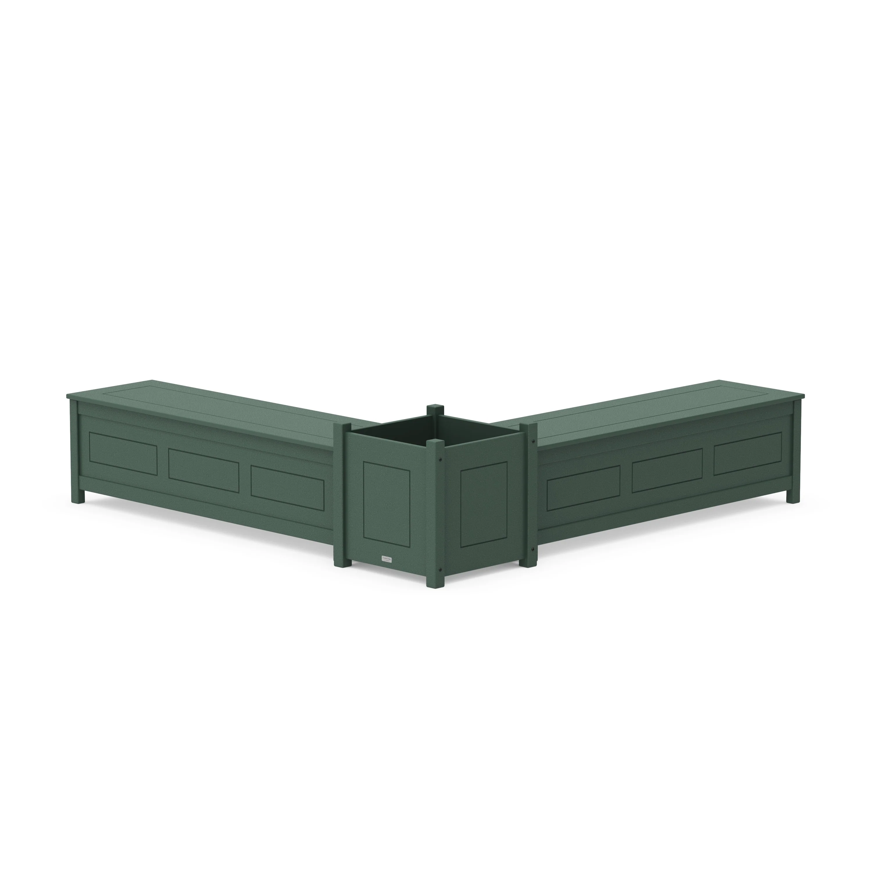 60" Country Living L- Shaped Planter Storage Bench Set- Large - Image 7