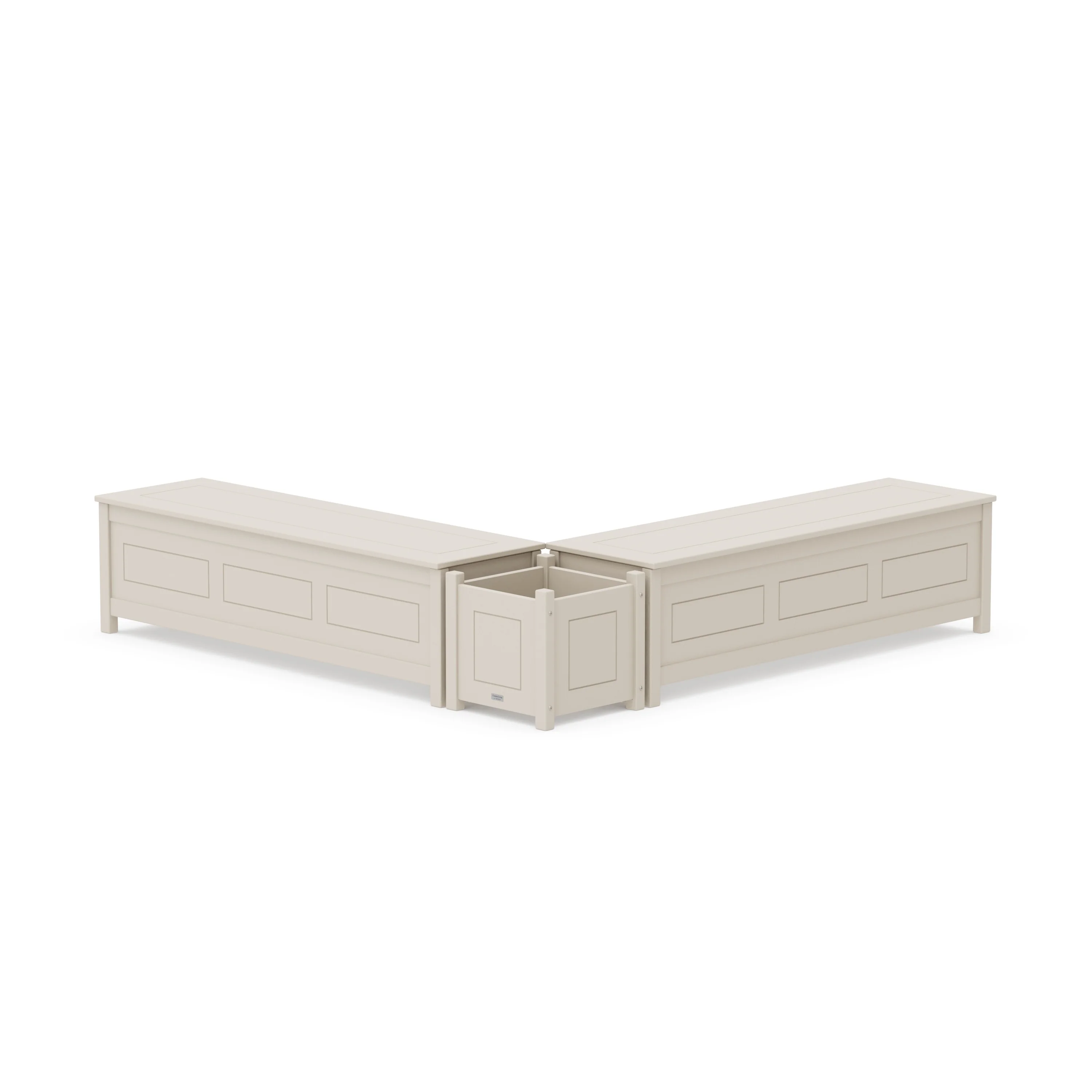 60" Country Living L- Shaped Planter Storage Bench Set - Image 7