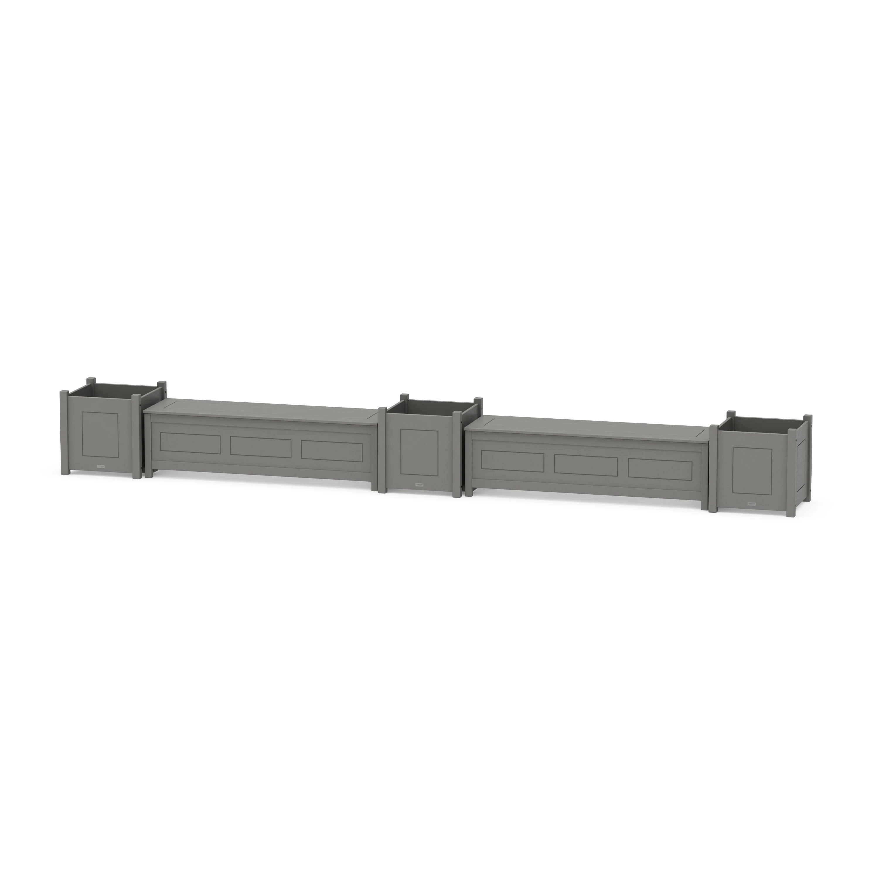 60" Country Living Straight Double Planter Storage Bench Set- Large