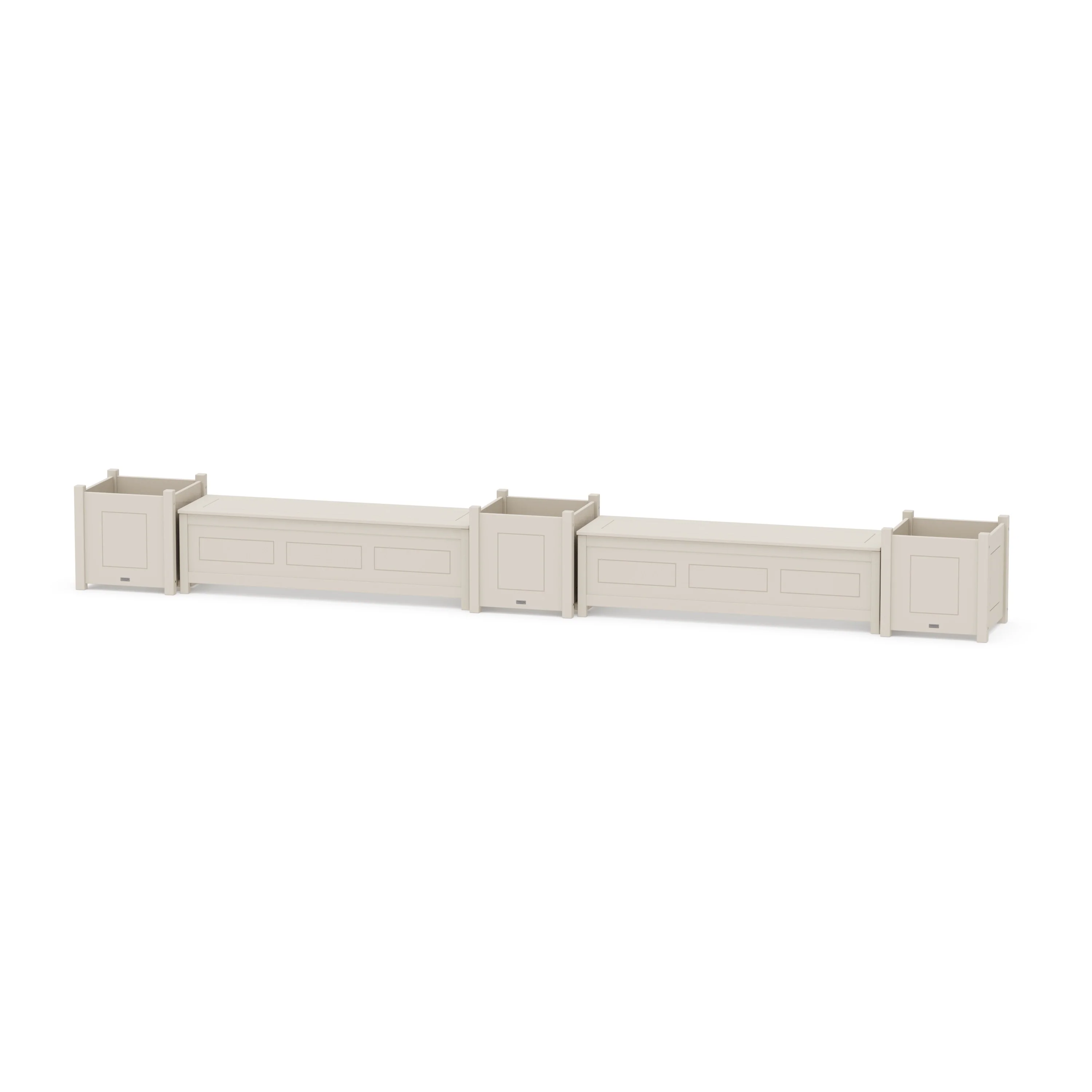 60" Country Living Straight Double Planter Storage Bench Set- Large - Image 4